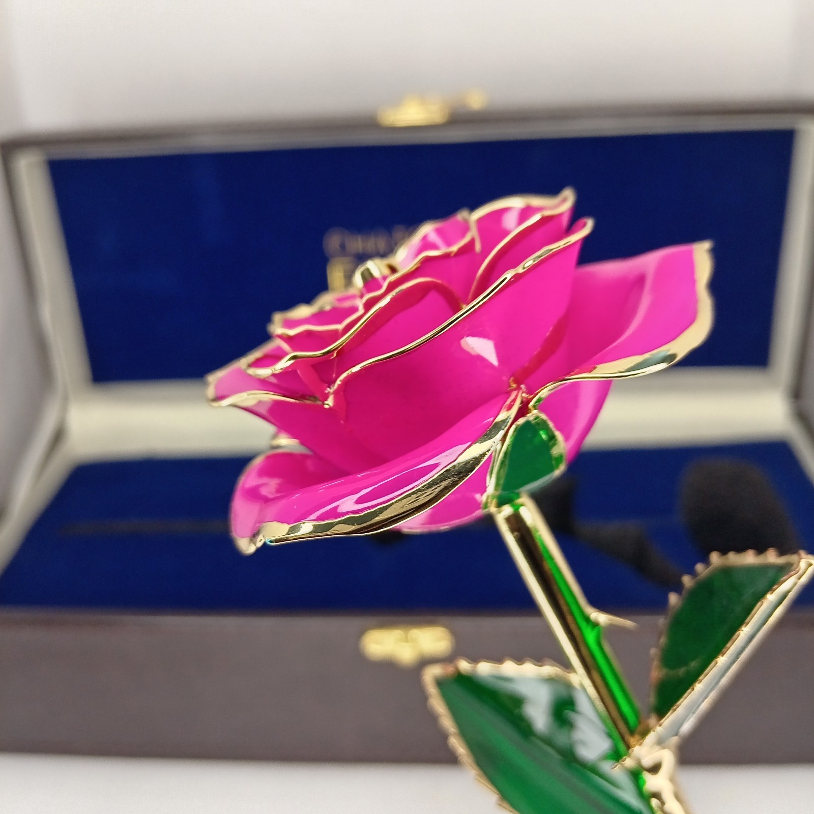 Real Rose 24K Gold Plated Pink Flower Luxury Gift Box Chatoyer