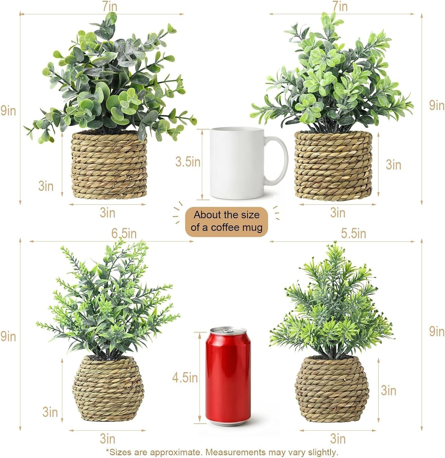 Elegant Artificial Greenery Set in Natural Woven Baskets | Low Maintenance
