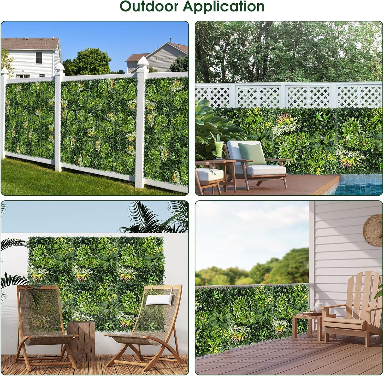 40″X40″ Boxwood Hedge Wall Panel – UV Protected Faux Grass Decor