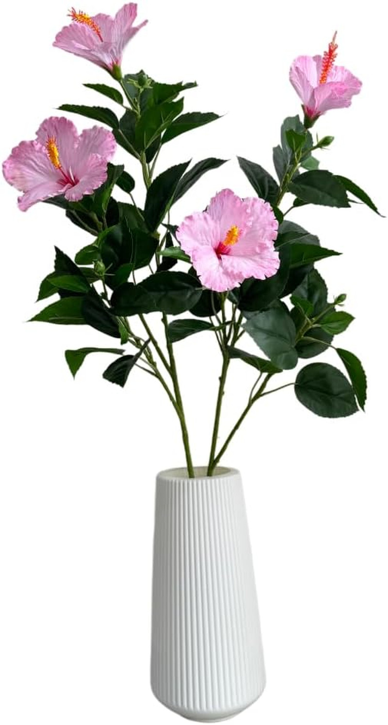 32″ Silk Fake Hibiscus Flowers Artificial Tropical with Long Stem,Tropical Plant