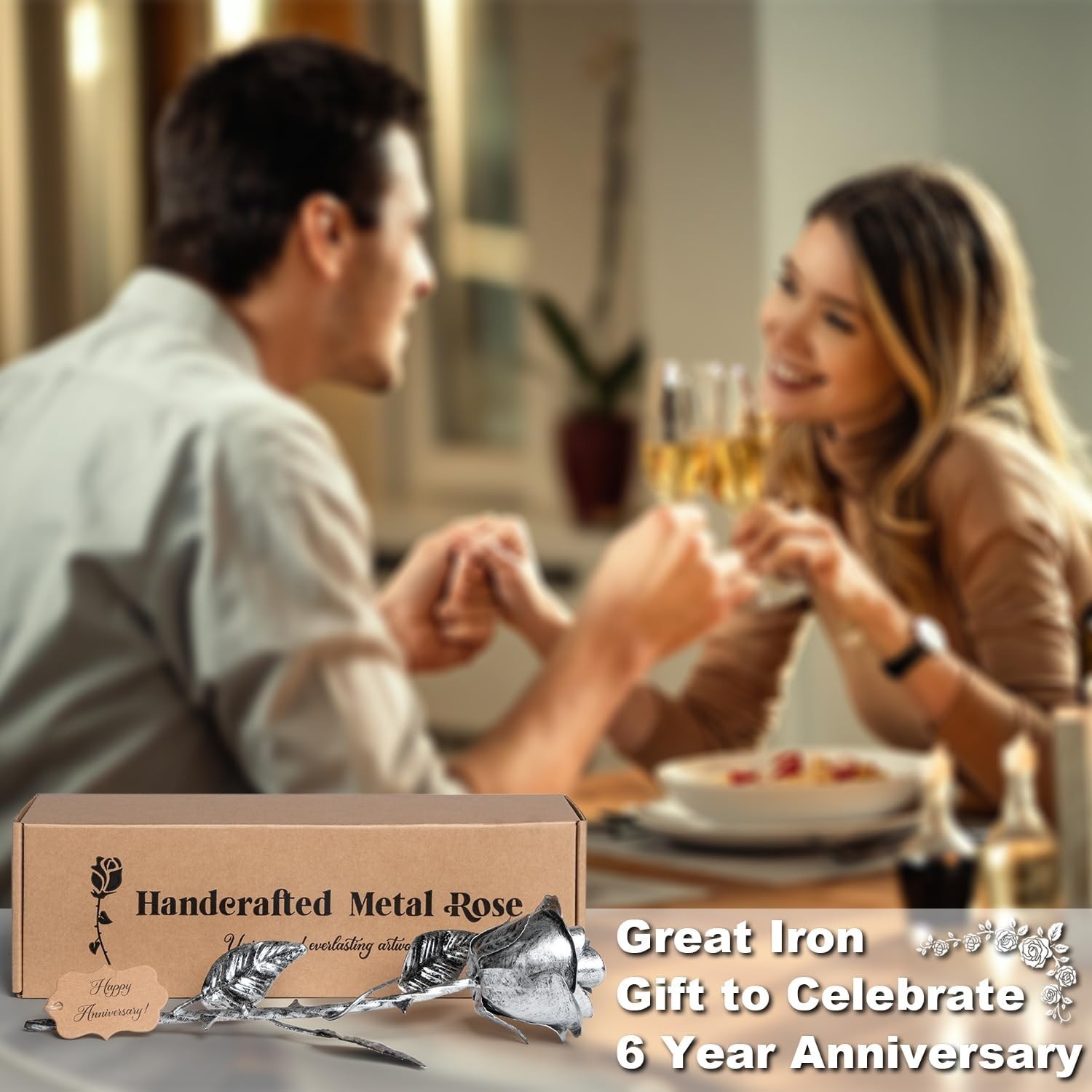 Iron Gifts for 6th Anniversary – Metal Rose 6 Year Iron Anniversary for Her E…
