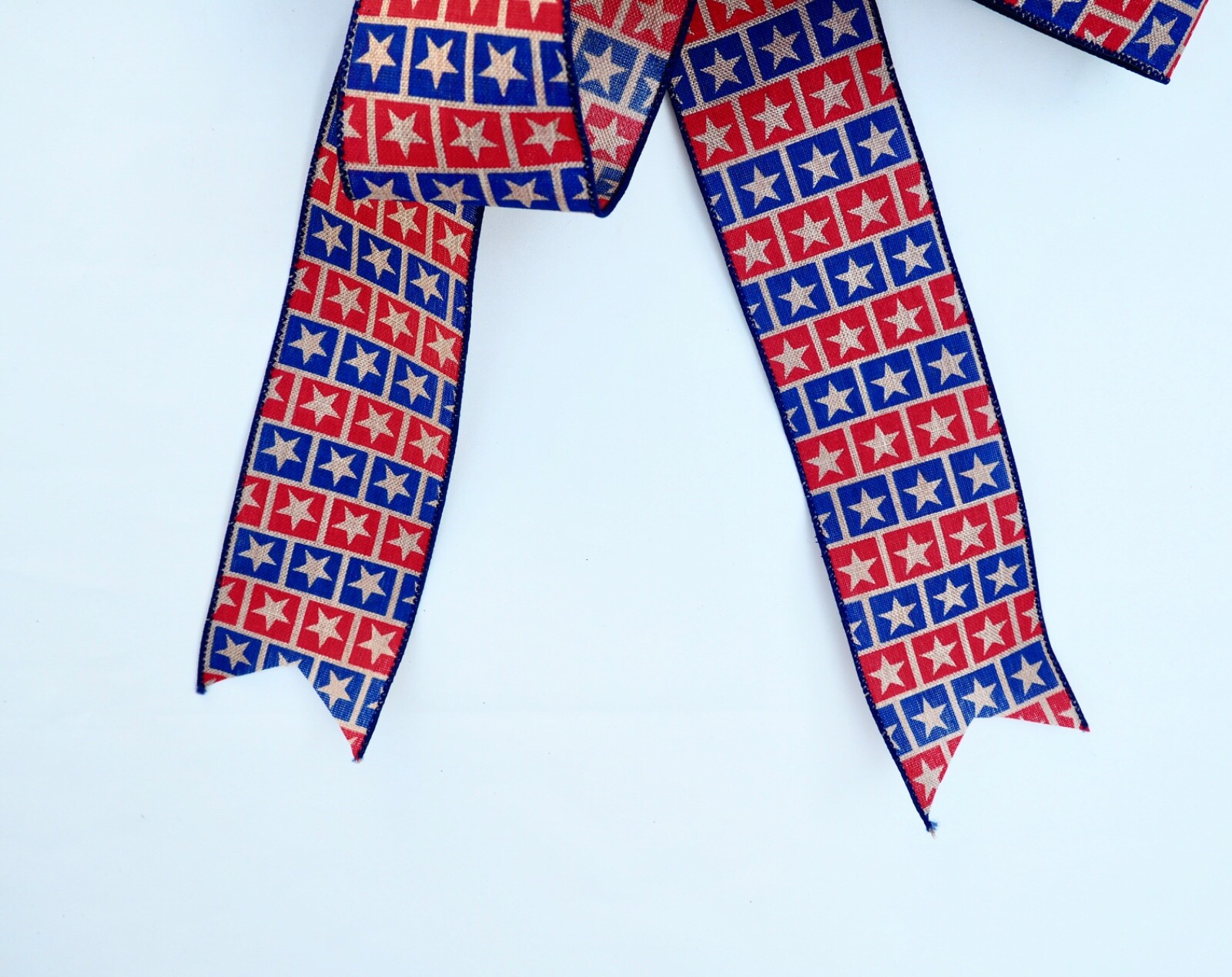 Patriotic Bow with Wired Ribbon for Wreath Decorative Bow