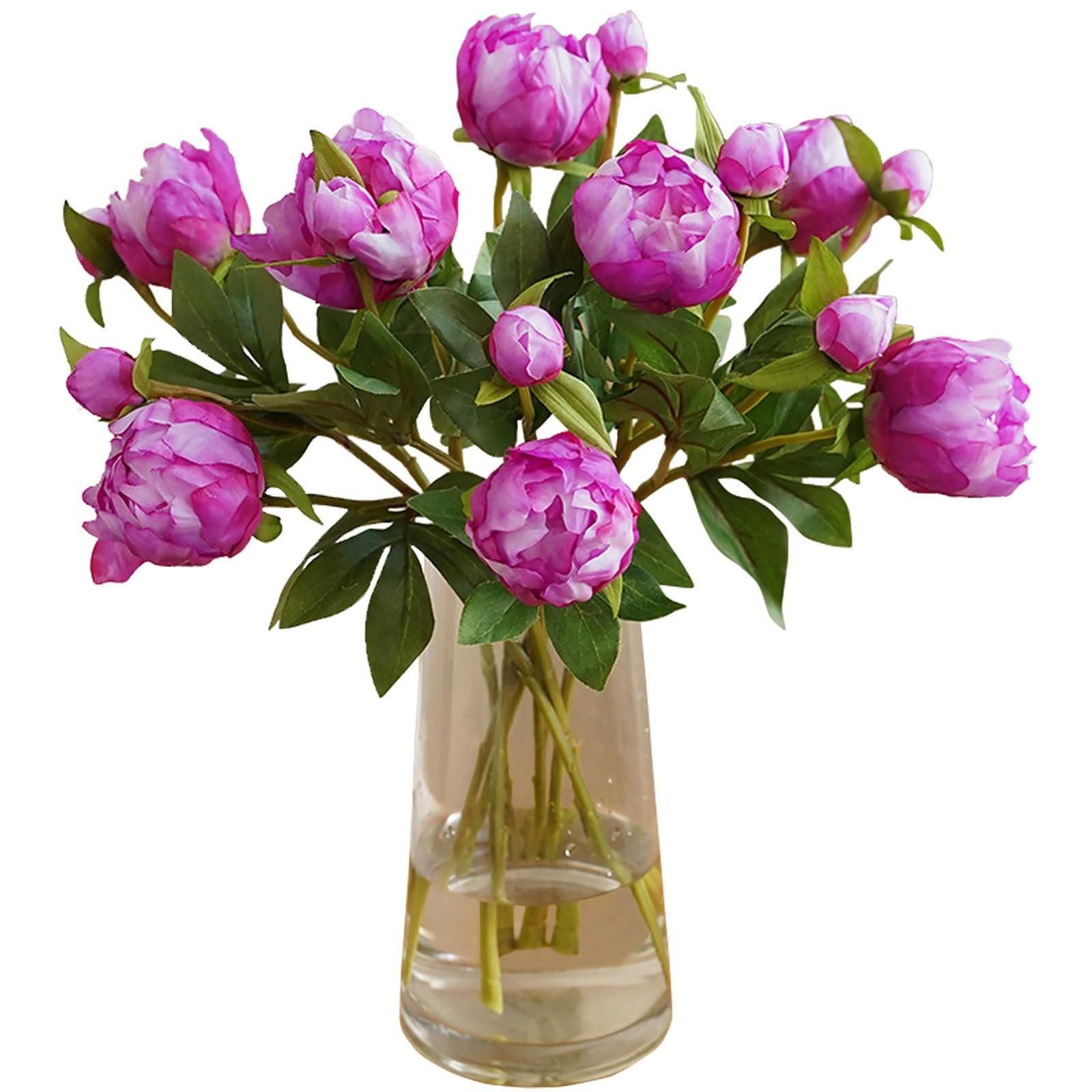 Hot Pink Flowers Artificial Peonies 8pcs Fake Peonies Hot Pink Artificial Flo…