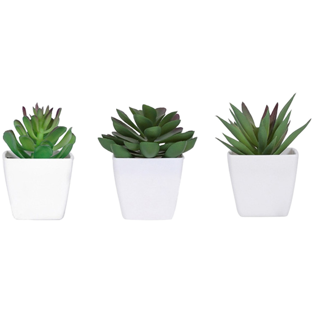 Set of Artificial Potted Succulent Roses for Stylish For Home or Office Decor