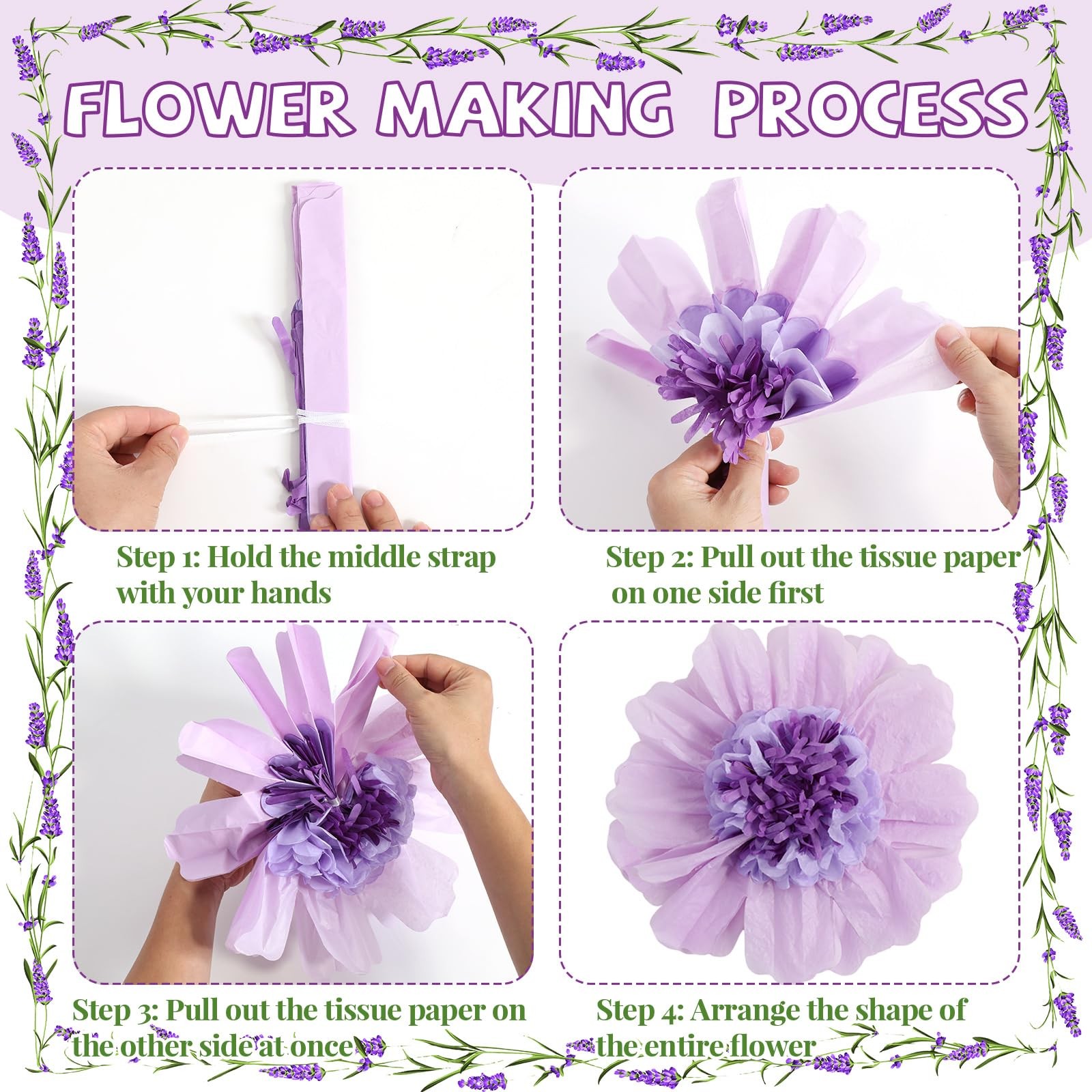 6 Pcs Large Tissue Paper Flowers Decorations Mexican Artificial Paper Flower …