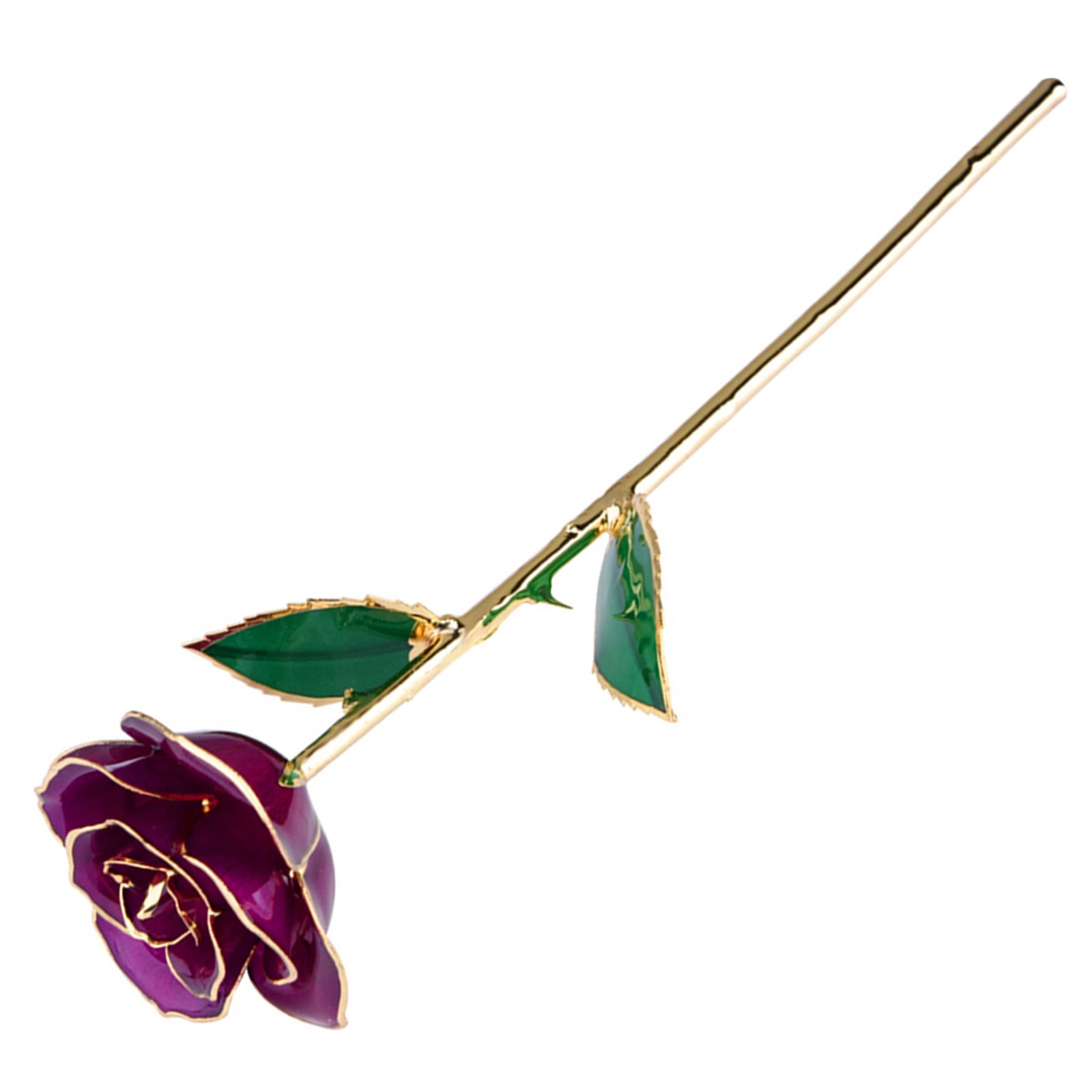 Real Purple Rose 24K Gold Dipped Preserved Flower Gifts For Valentines Day