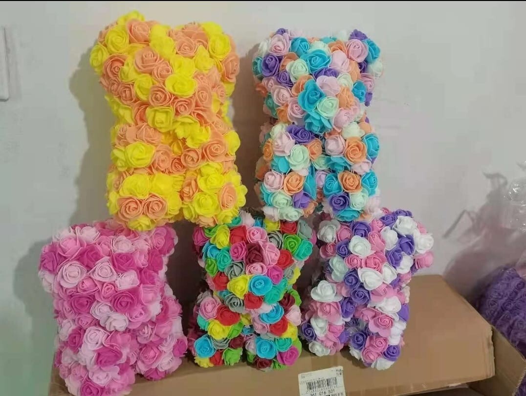 Rose bear & cotton ball bears velvet premium quality multicolored and single   
