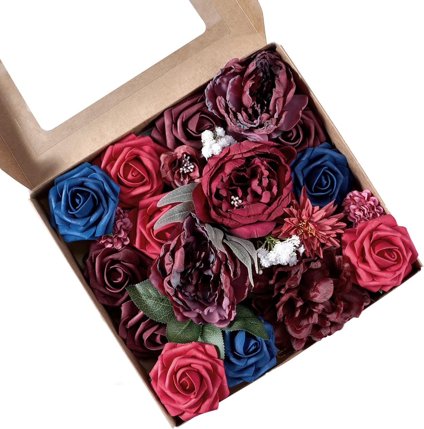 Artificial Flowers Combo, Fake Foam Silk Flowers for DIY Wedding Decor