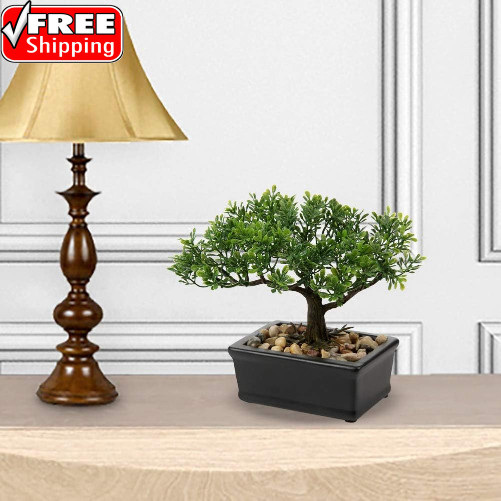 Artificial Bonsai Tree Juniper Faux Plants Indoor Small Fake Plants Decor with C