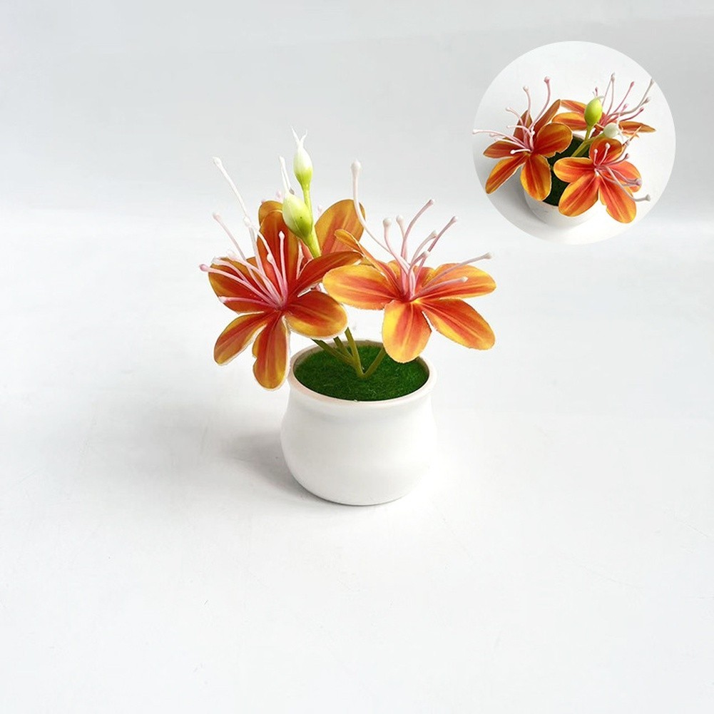 Soft Rubber Like Artificial Jasmine Flower Pot 10.5cm for Modern For Home Decor