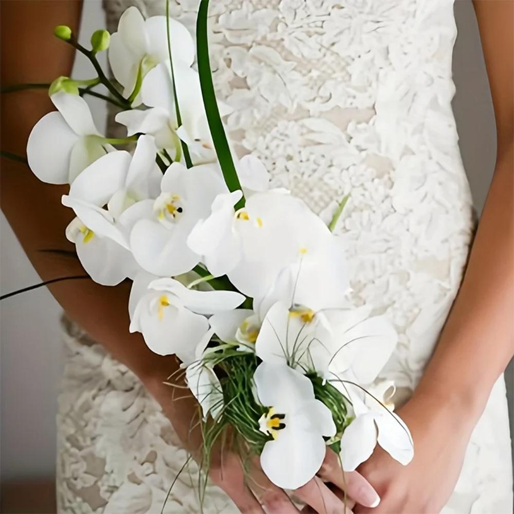 69cm Artificial Phalaenopsis Flower Branches Real Touch Faux Orchid Stems for Fl