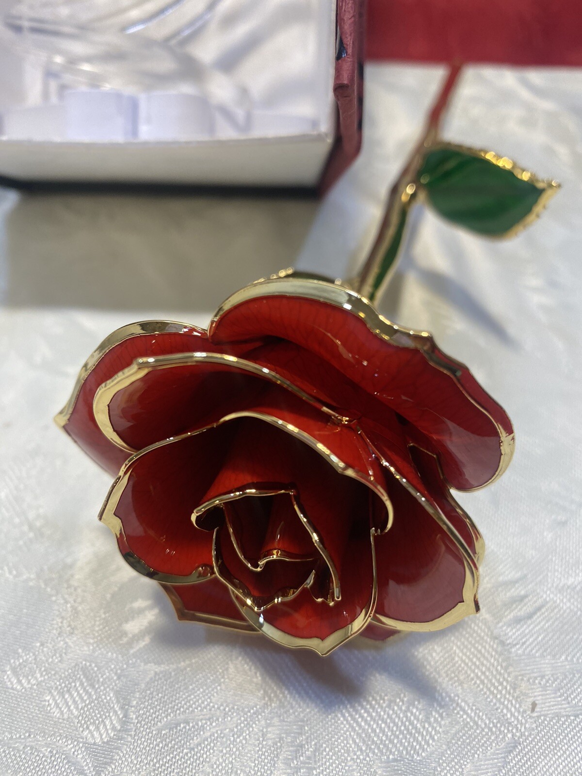 Gilded Rose Red Rose Love Gift Gold Tips Love