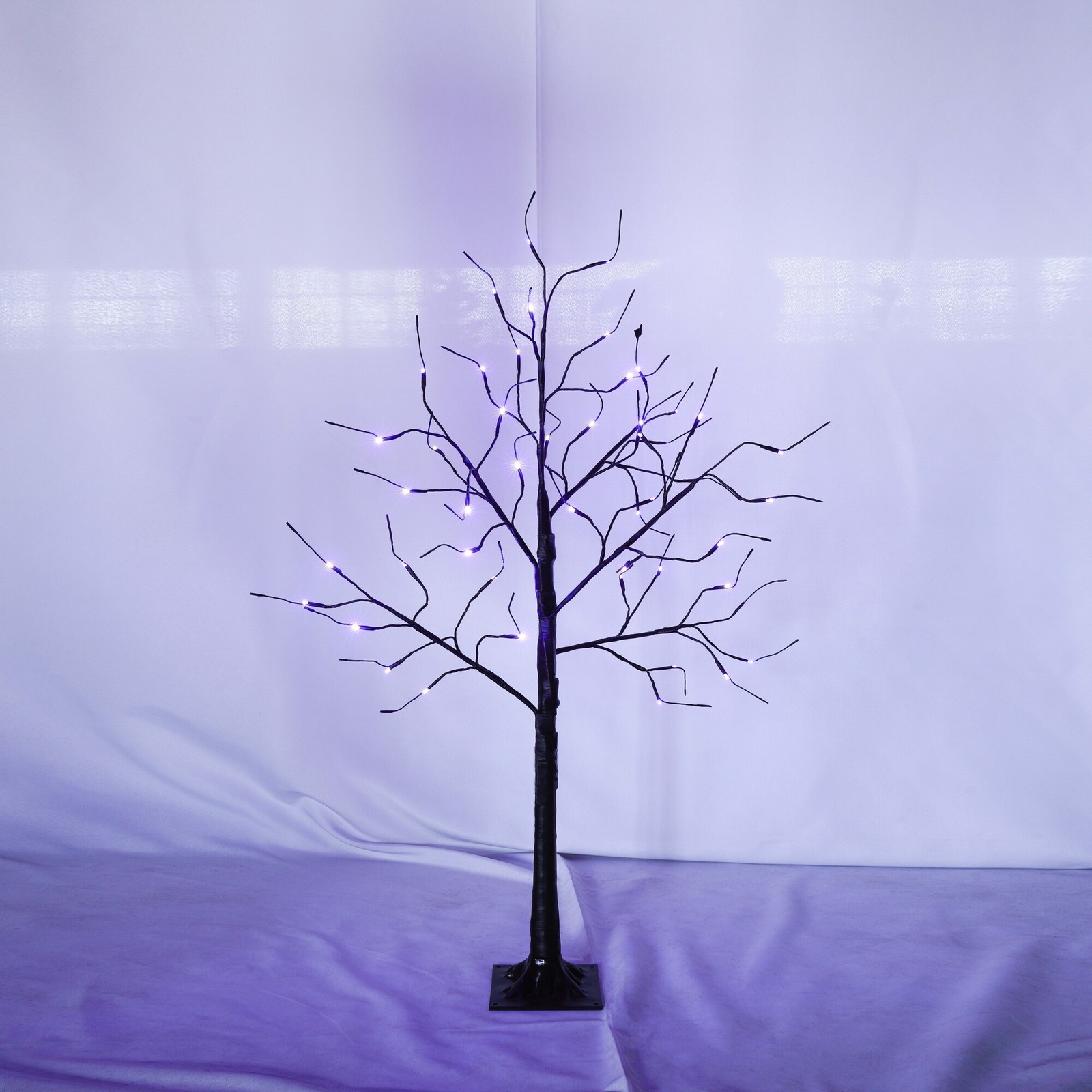3 Pac Halloween Spooky Tree with Purple Lights, 4FT 5FT and 6FT, Lighted Tree