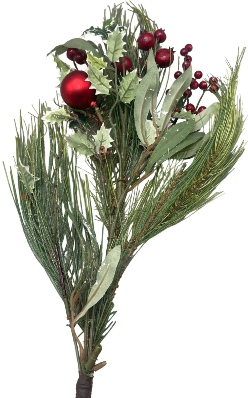 Christmas artificial decor plant pine tree branch holly madrone bulb crafts READ
