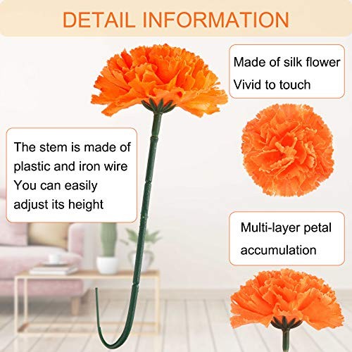 80 PCS Artificial Marigold Flowers Faux Mexican Fake Heads Day of Dead