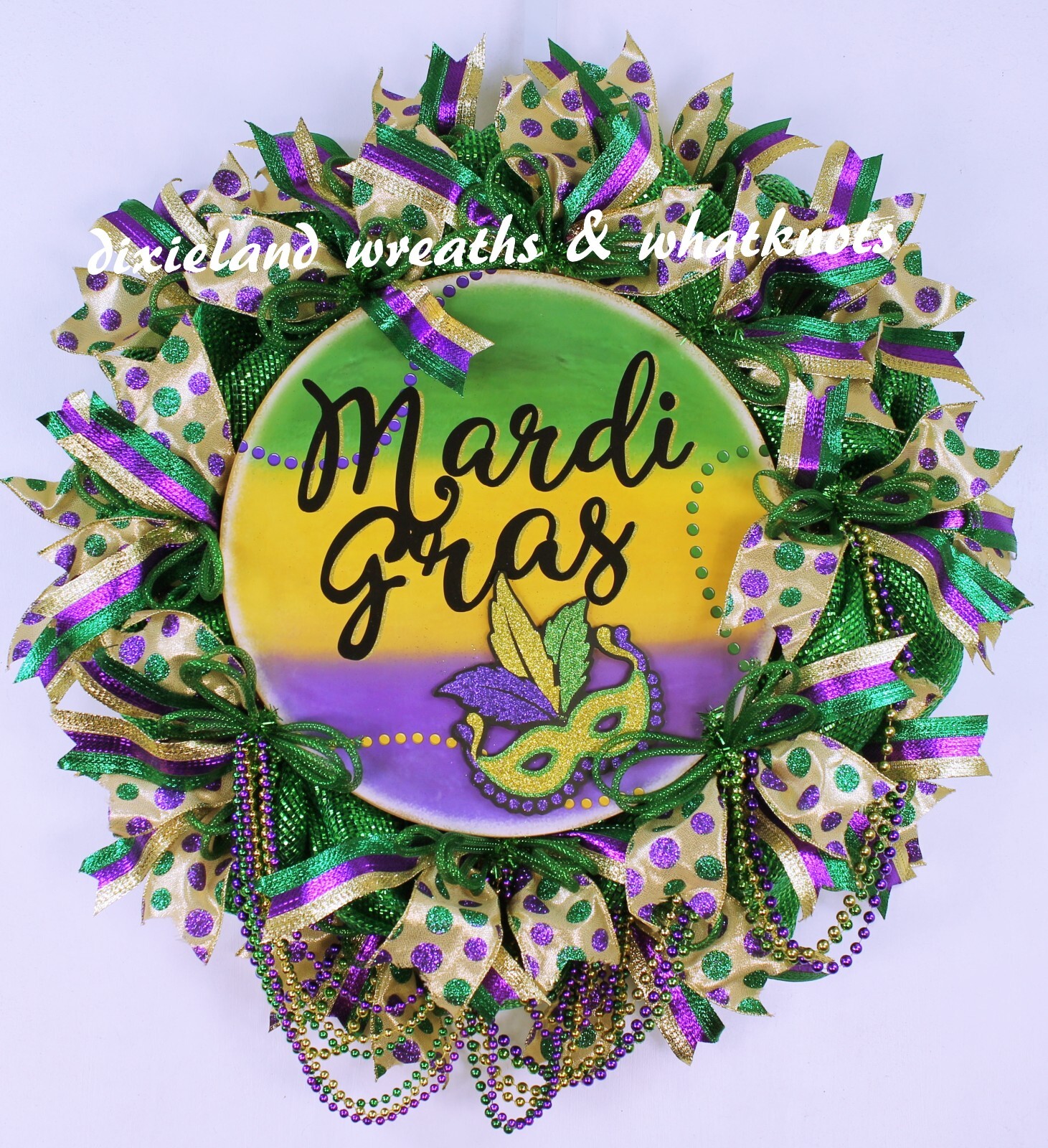 MARDI GRAS WREATH, MARDI GRAS DECOR, NEW ORLEANS WREATH, MARDI GRAS
