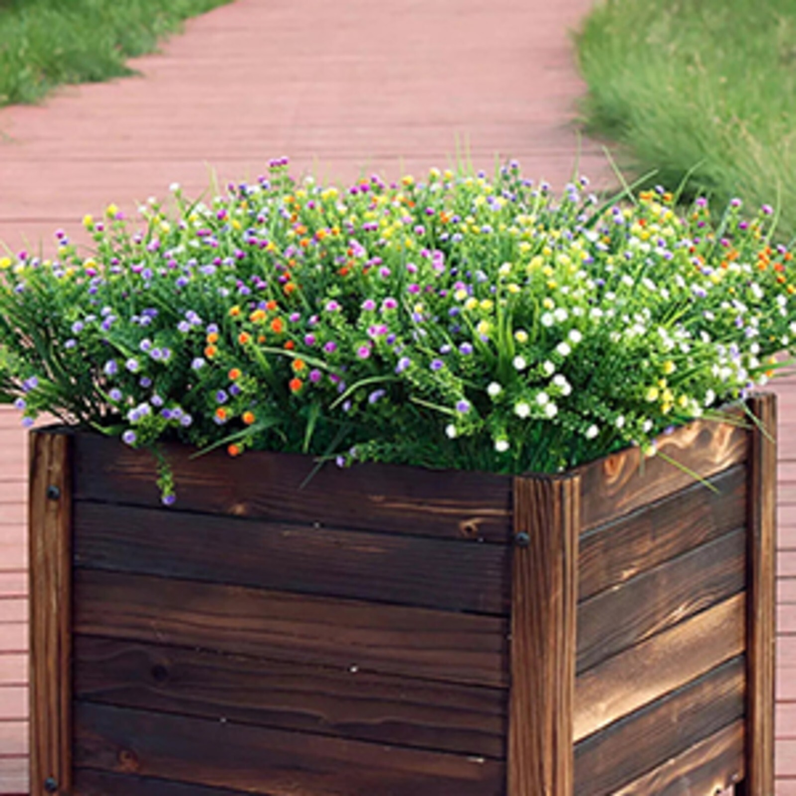 Outdoor Indoor Artificial Flowers Baby’s Breath UV Resistant Greenery Pack of 6