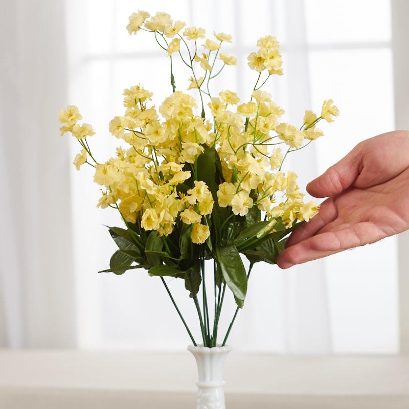Factory Direct Craft Yellow Double Artificial Baby’s Breath Bush