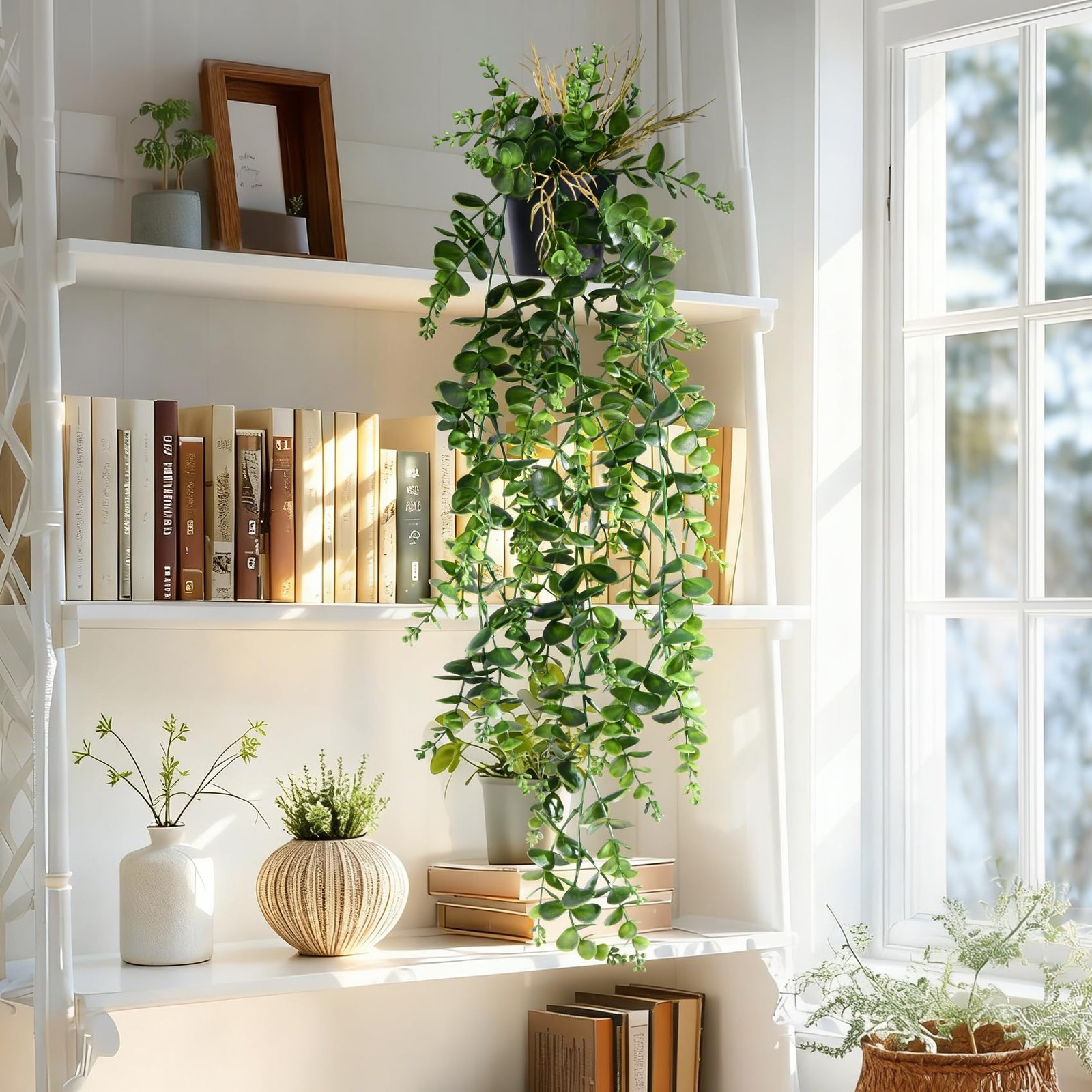2 Pcs Faux Eucalyptus Vine Ivy Vine Artificial Hanging Plant Faux Plant Fake …