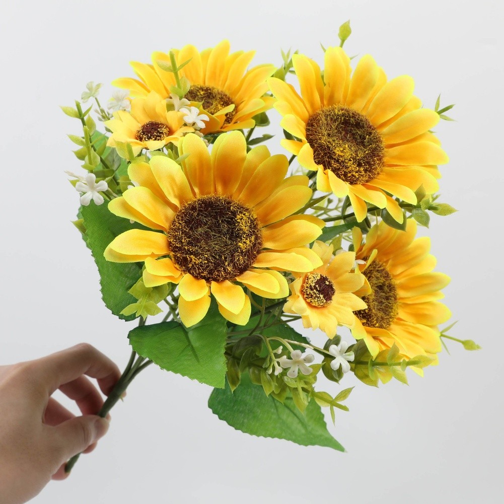 Silk Sunflower Bouquet 38cm 30cm 31cm for Wedding Home Decor Photography Props