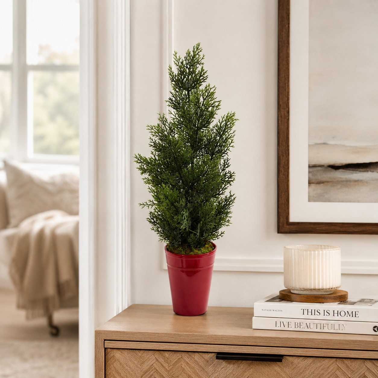 27″ Mini Cedar Pine Tree in Planter (Indoor/Outdoor)