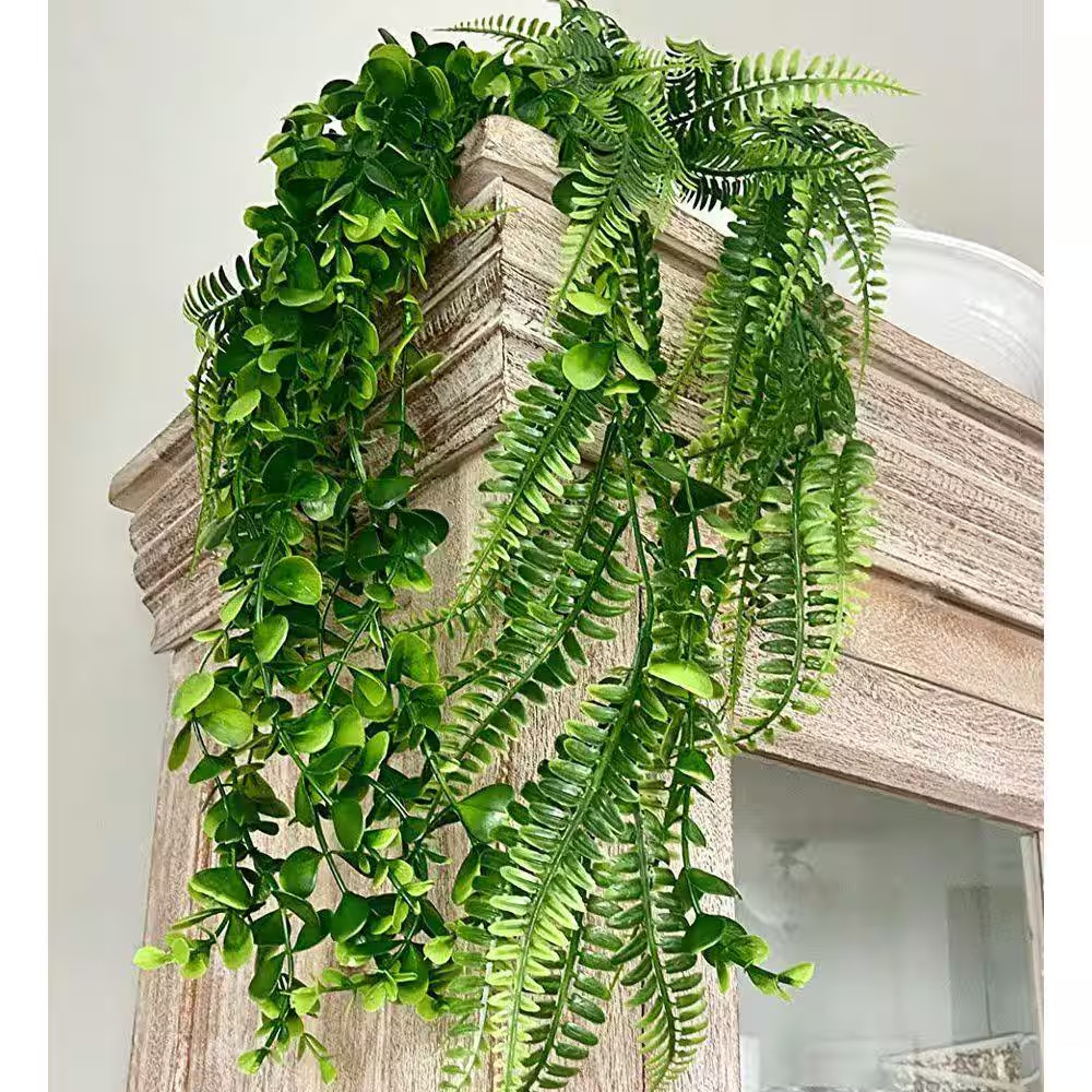 24.8 In. Green Fake Plant Hanging Plants with Pots, Artificial Eucalyptus Hangin
