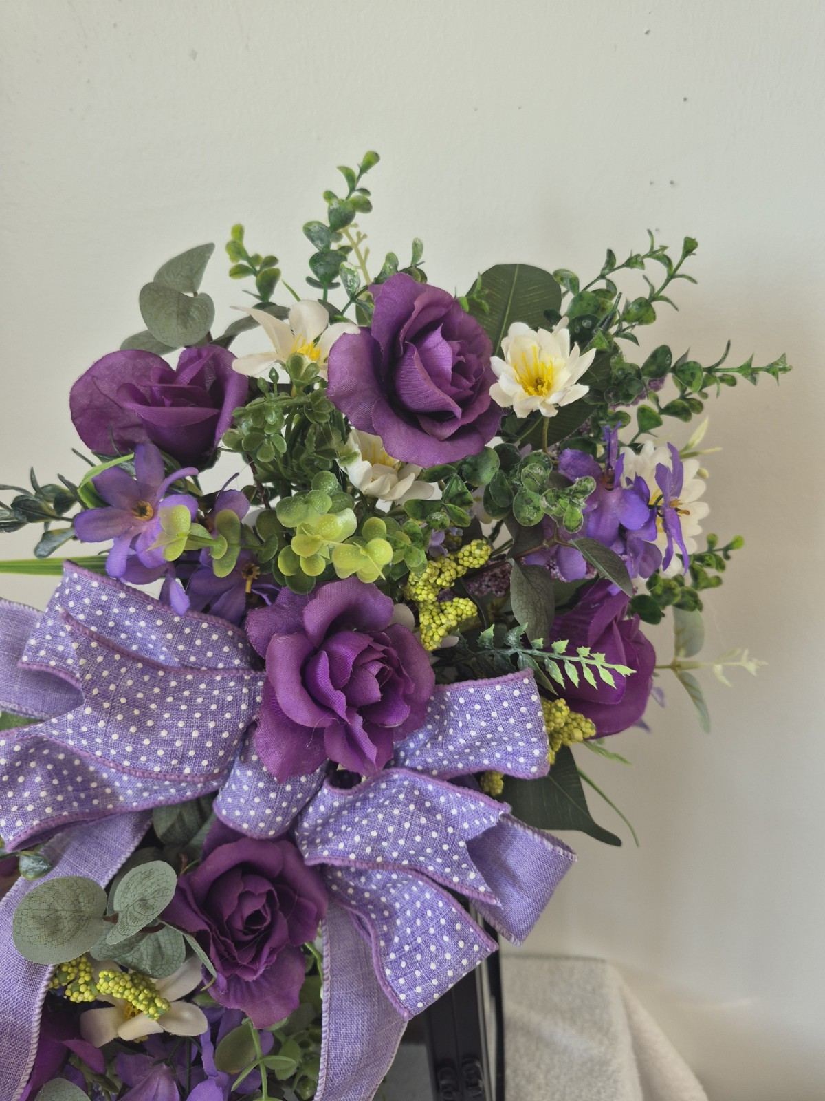 24 Inch Purple Floral Swag for Door, Lantern or Wall Handmade