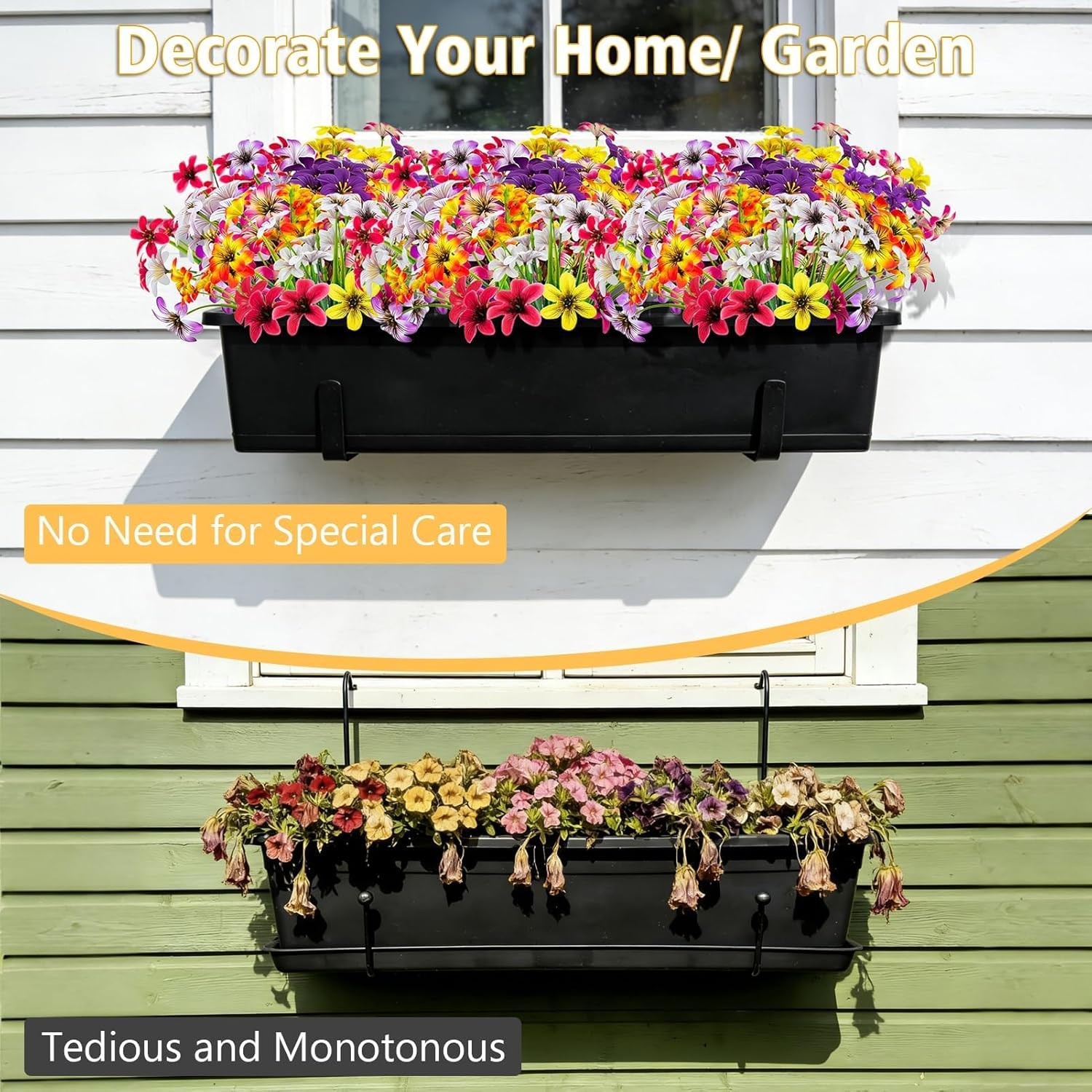 16 Pcs Artificial Flowers for Outdoors,Fake Pansy Silk Flowers, Realistic Faux