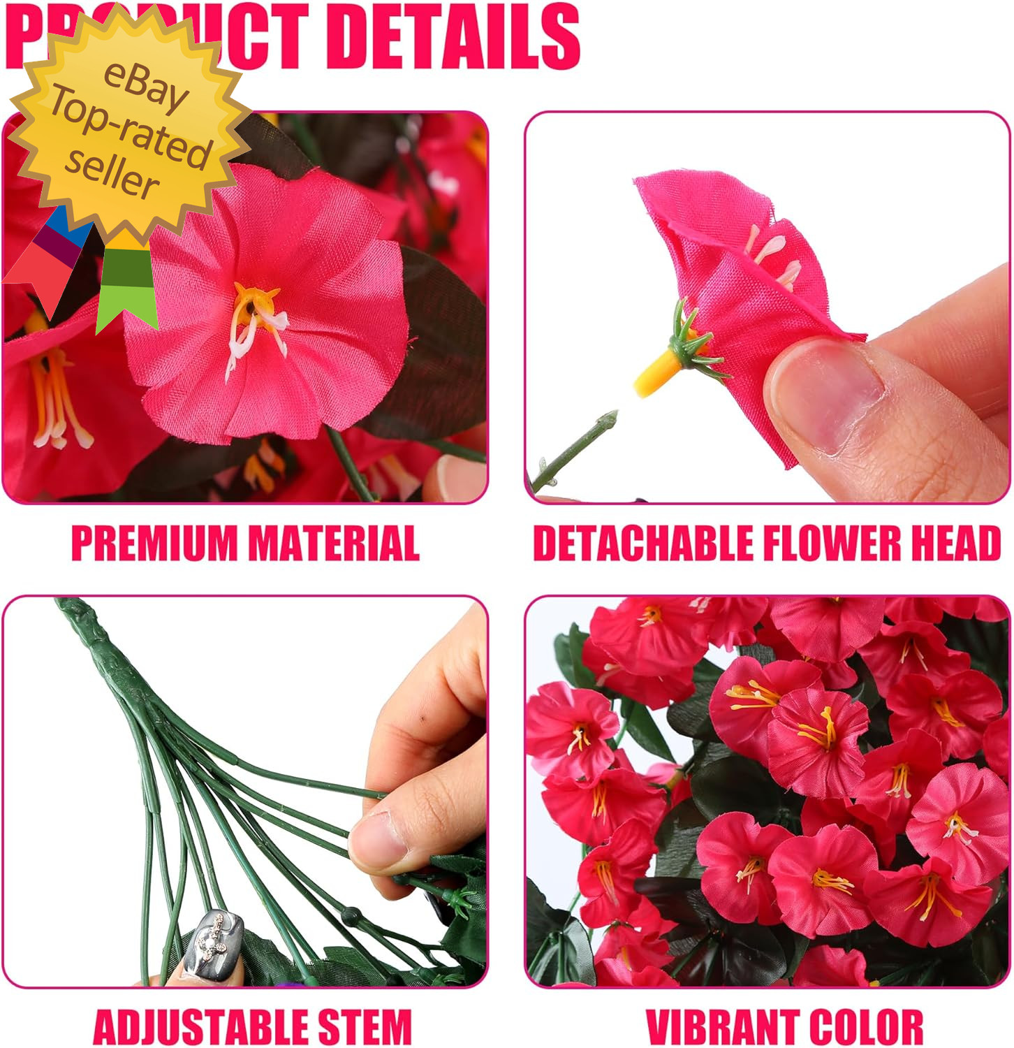 Artificial Fake Hanging Flowers Plants for Outdoor outside Spring Summer Decorat