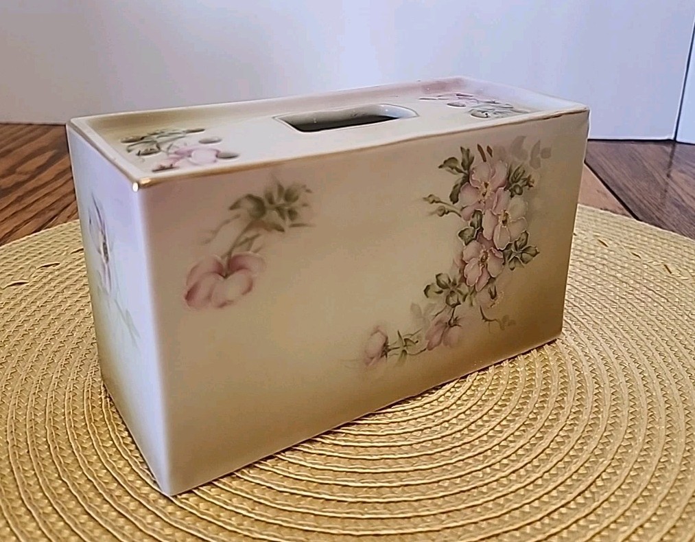 Vtg Frog Vase Ceramic Pink Floral Andrea By Sadek Gold Edge Accents 3 5/8″T