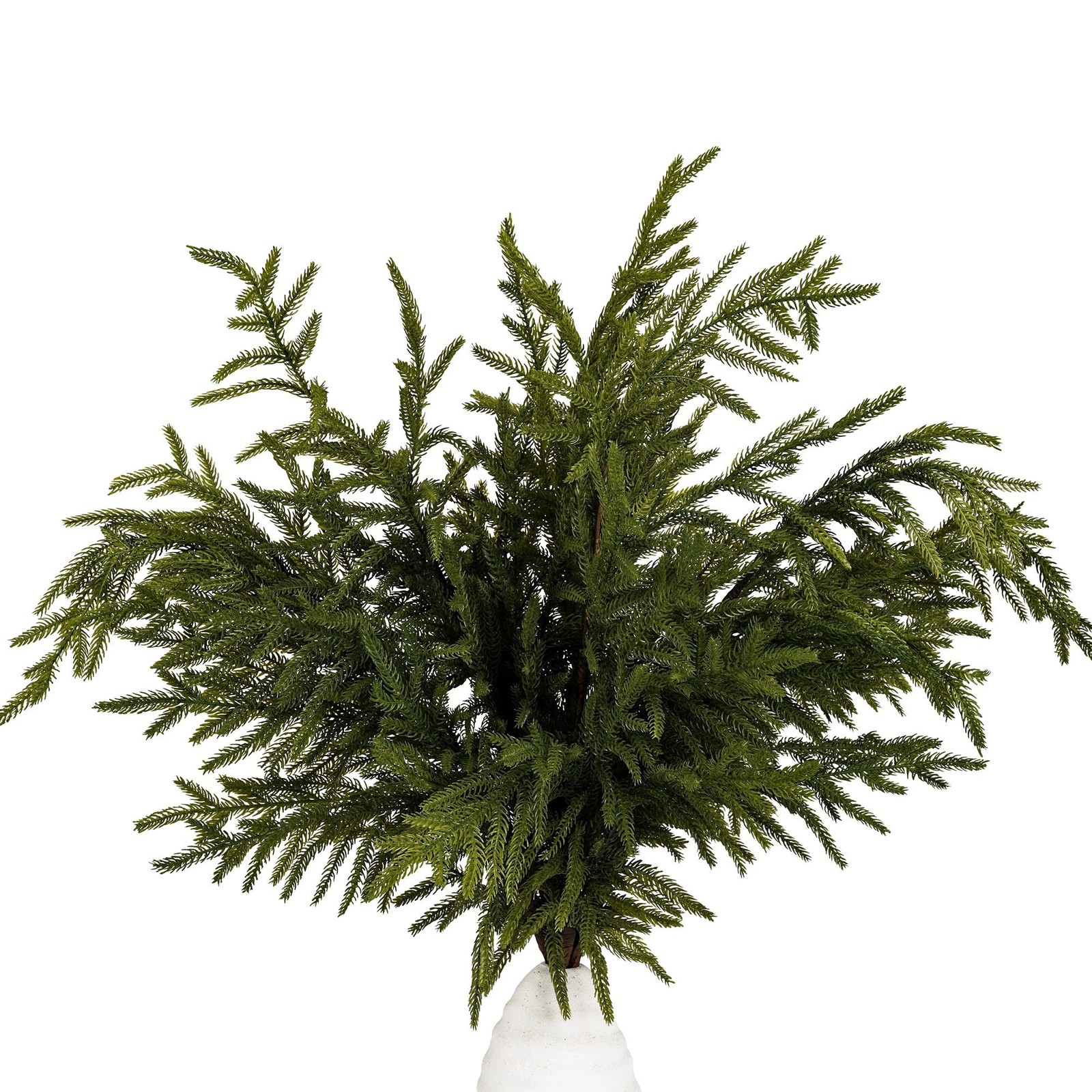 Norfolk Pine Stems 35.8″ / 91cm, 6 Pcs Christmas Pine Branches, Real Touch Gr…