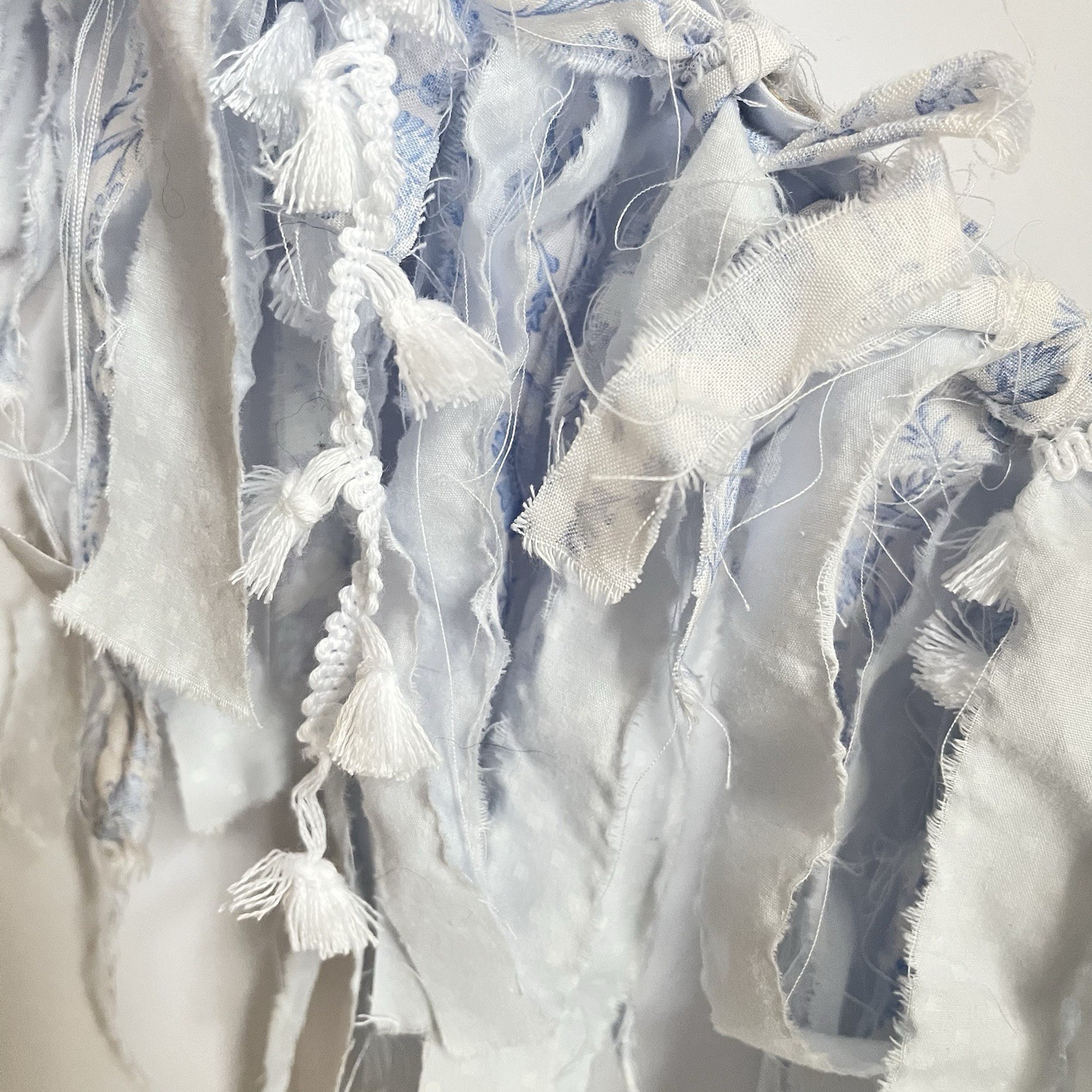 Dorm Room decor blue shabby chic floral handmade garland pillowcase 2 dry mats
