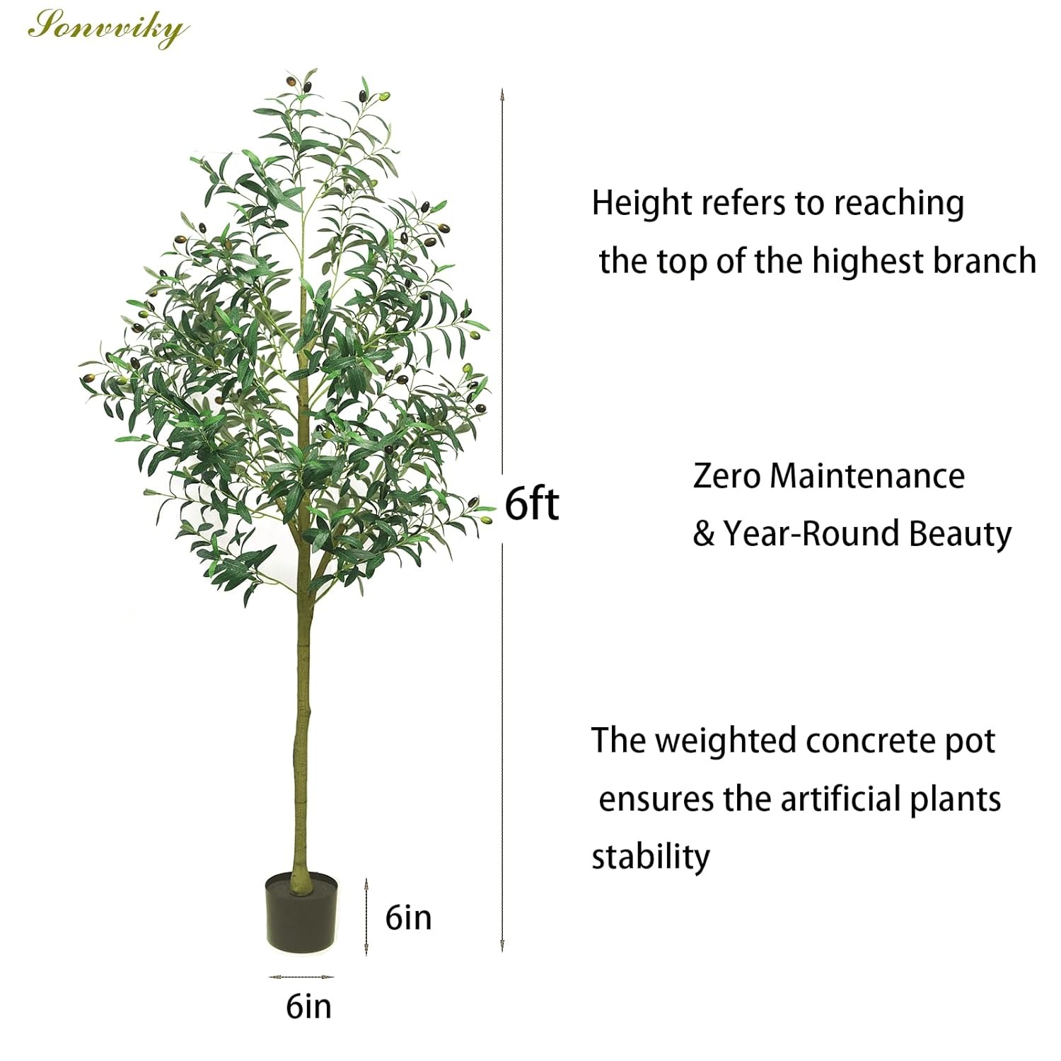 6ft Artificial Olive Tree Indoor Silk Leaves Fake Plant Tall 70-80 chars ✓