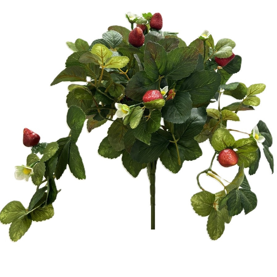 17″ Artificial Strawberry Hanging Decorative Floral Bush
