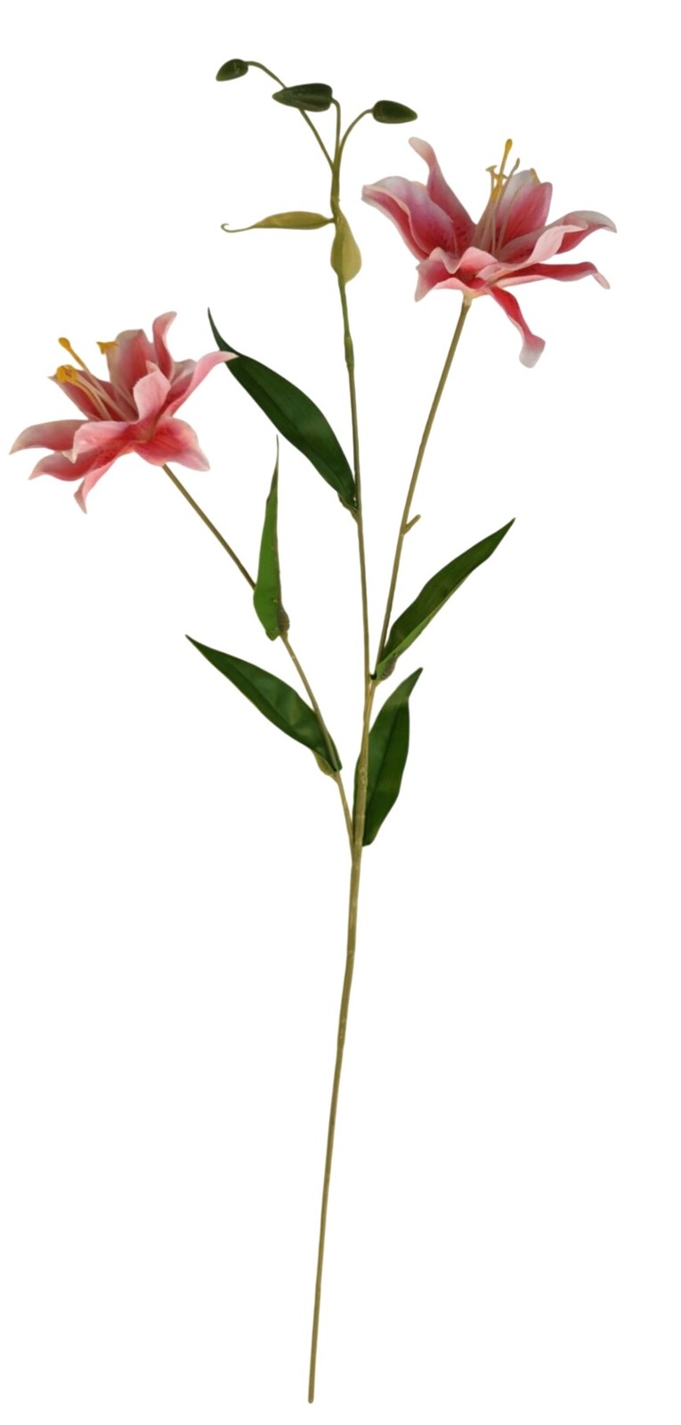 Luxury Artificial Hot Pink Lily Stem 27 Inch | Faux Asiatic Lily with Buds | Sym
