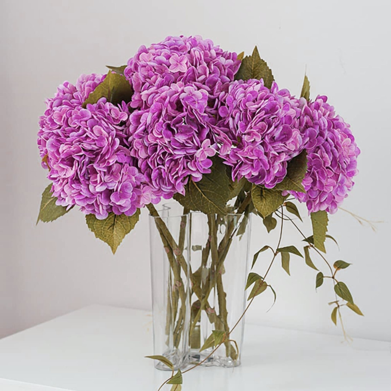 3pcs 25in Artificial Realistic Hydrangea Flowers 3D Real Touch 25in Extra Long