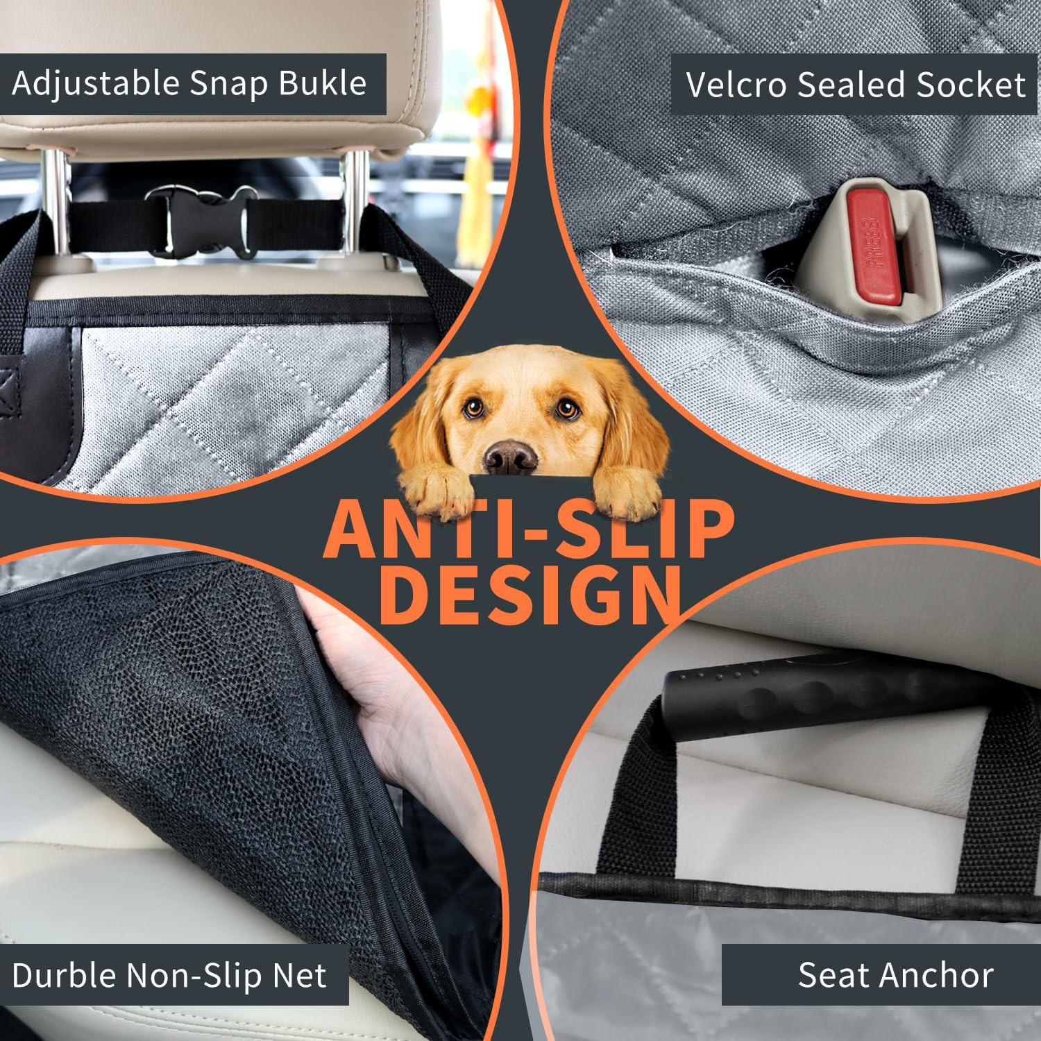 Waterproof Dog Car Seat Cover – Heavy-Duty Protector for SUVs, Trucks & Sedans