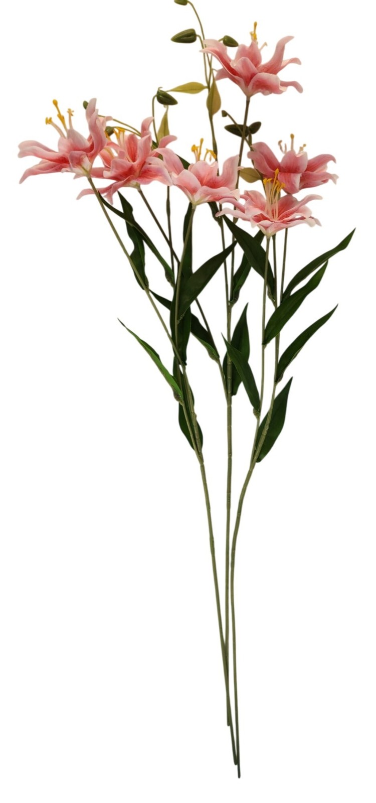 Luxury Artificial Hot Pink Lily Stem 27 Inch | Faux Asiatic Lily with Buds | Sym