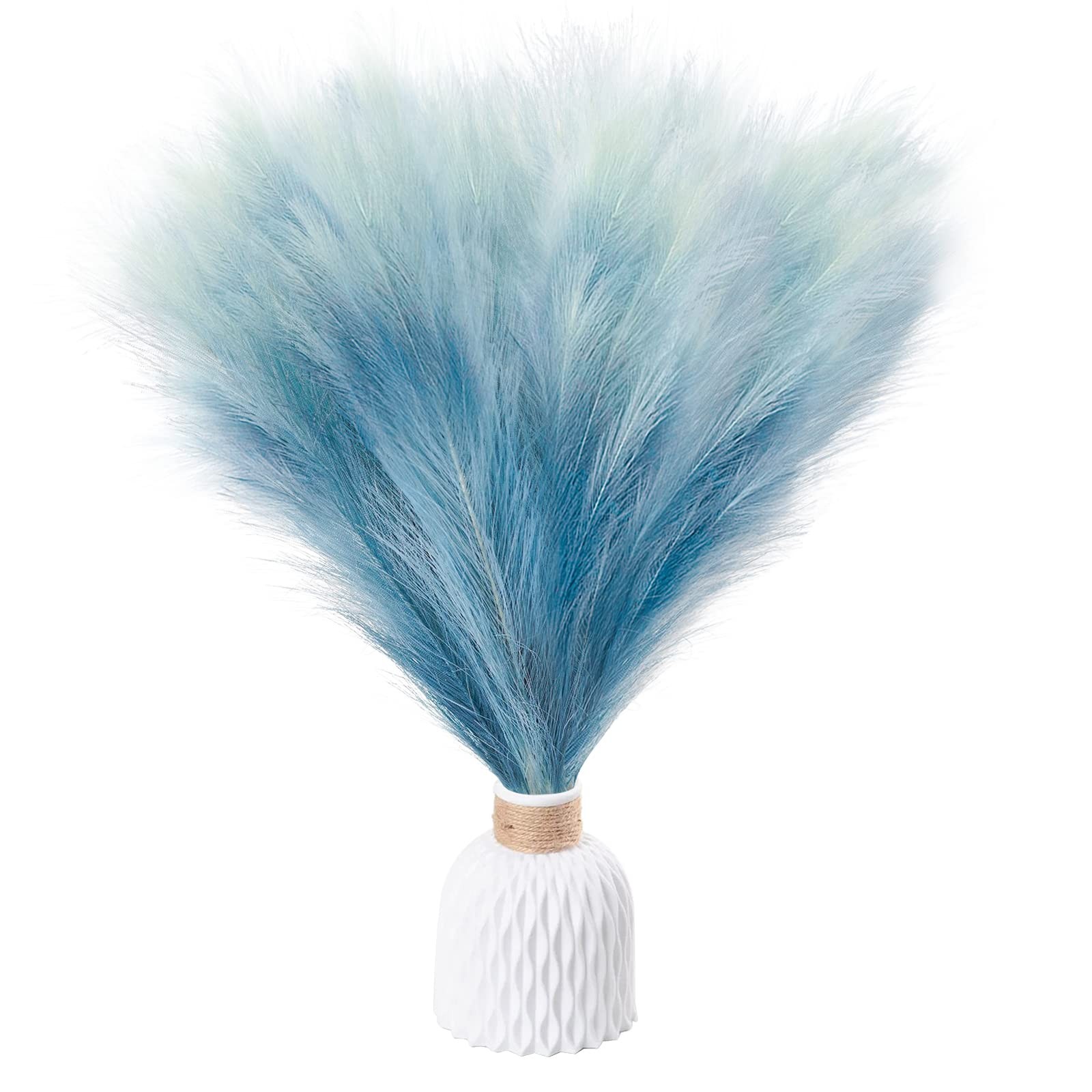 8Pcs Faux Pampas Grass Decor, 17.7 Inch Short Artificial Pompas Grass Plants,…