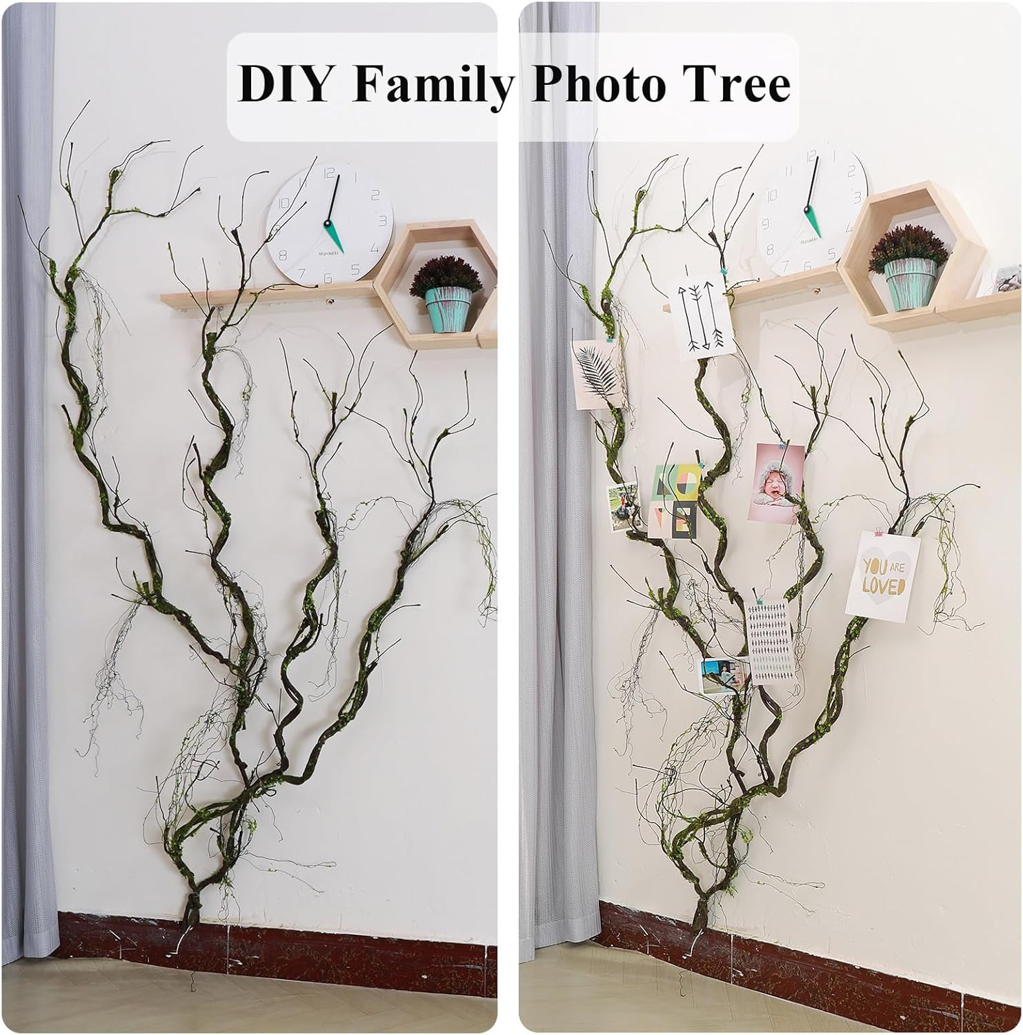 2Pcs 67Inch Artificial Bendable Twigs Branches Reptile Climbing Vines Trunk Grap