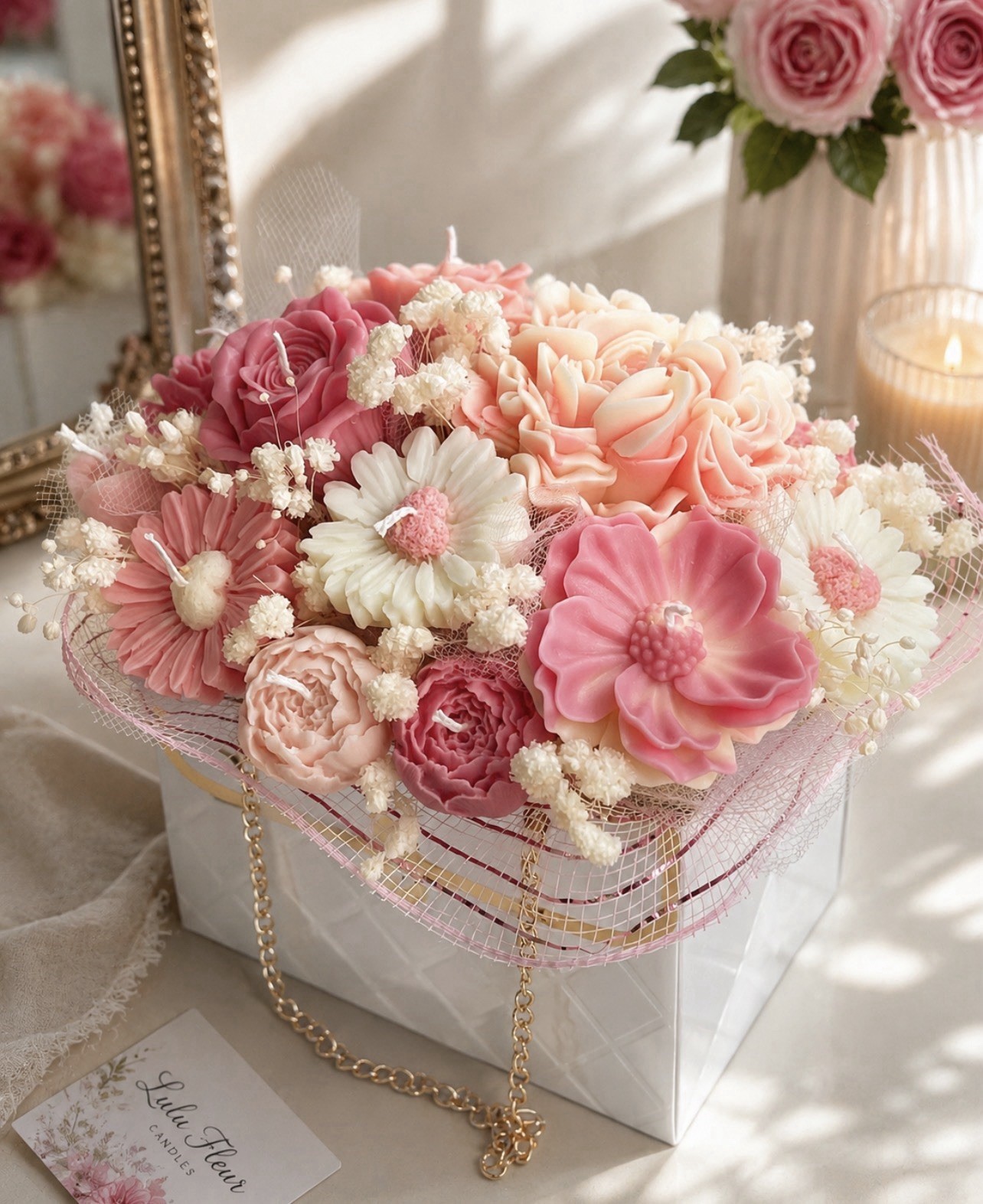 Handmade floral candles