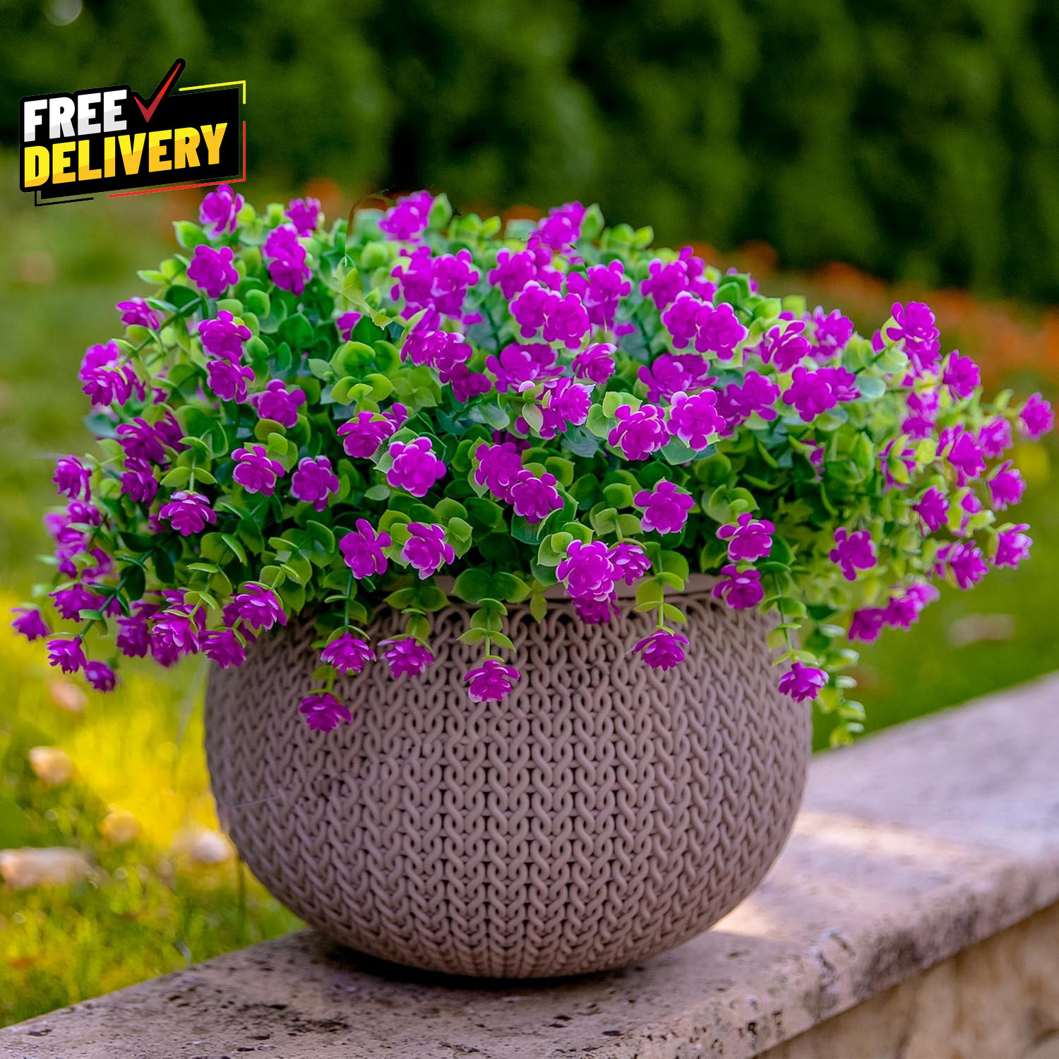Artificial Flowers for Outdoors UV Resistant 12 PCS Bundles Faux Fake Outdoor..