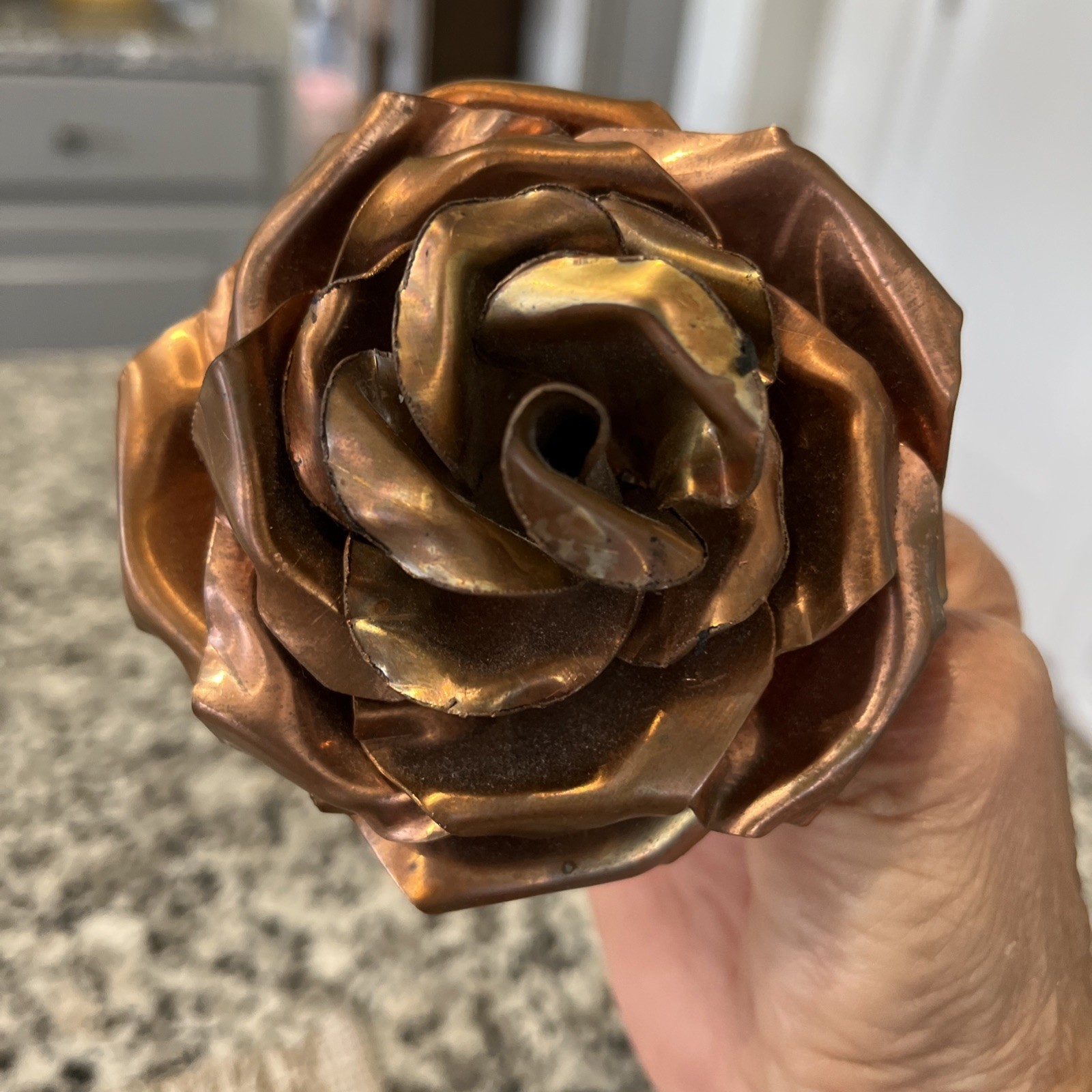 Vintage Handcrafted Forever Rose Copper Metal