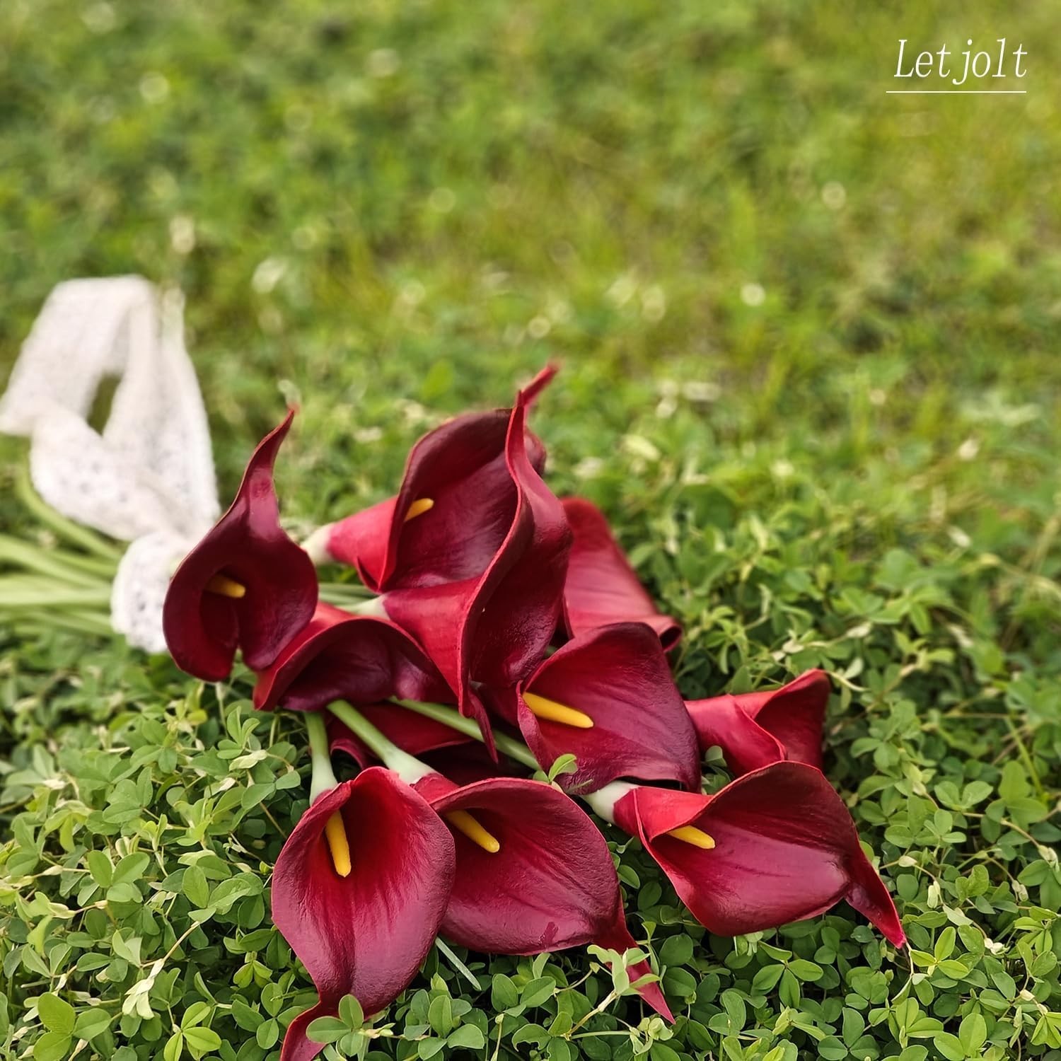 12Pcs Realistic Dark Red Calla Lilies for Home Decor and Wedding Centerpieces