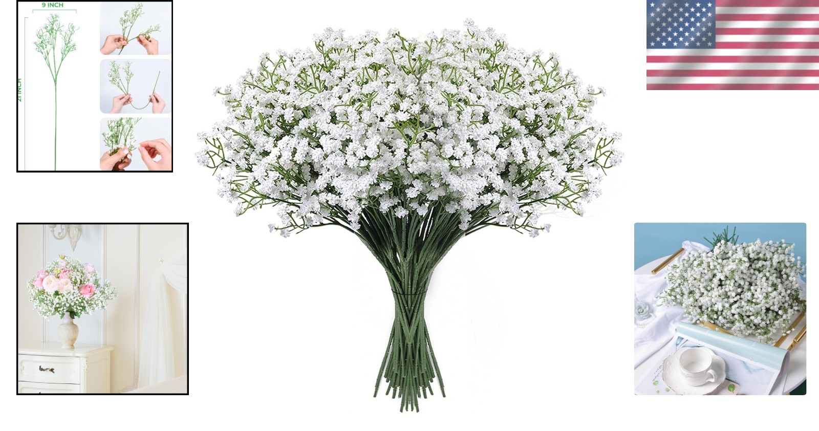 Versatile 18 Pcs Gypsophila Artificial Flowers for Romantic Events & Decor