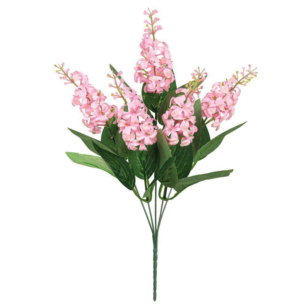 15 In. Pink Artificial Stock Flower Stem Bush Bouquet (Set of 12)
