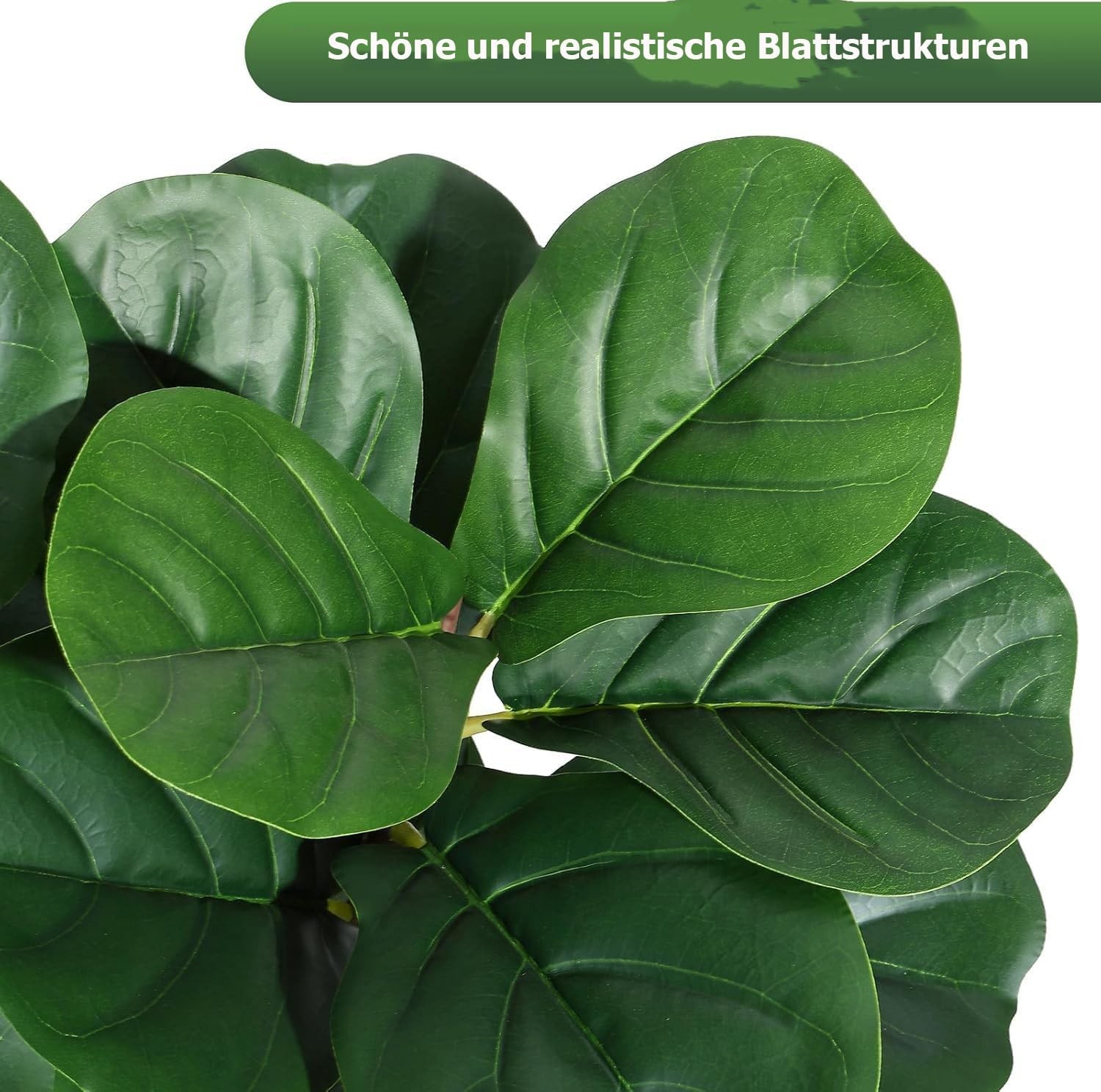 Artificial Fiddle Leaf Tree 4/5/6FT Faux Plant Fake Ficus Lyrata Trees with Pot