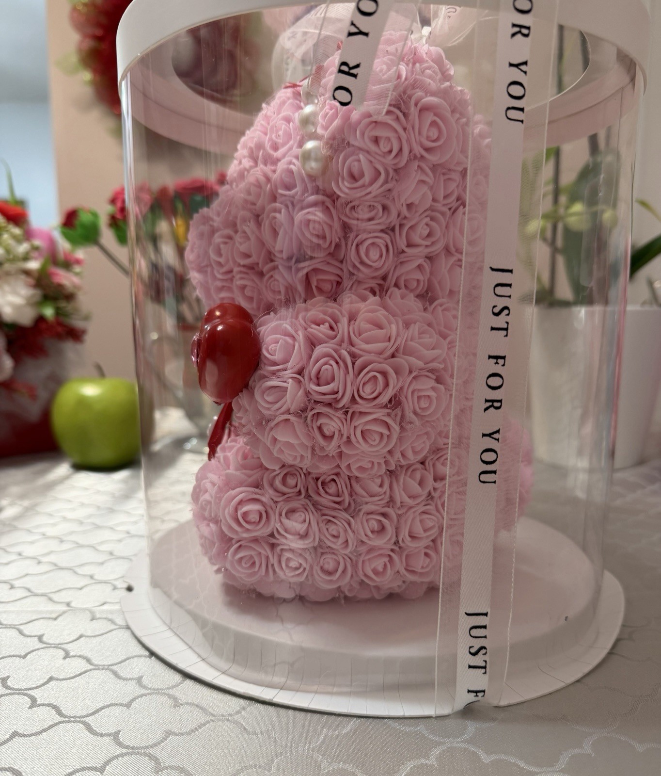 Adorable Pink Marshmallow Teddy Bear 9″-Unique Handmade Gift for Mother’s Day