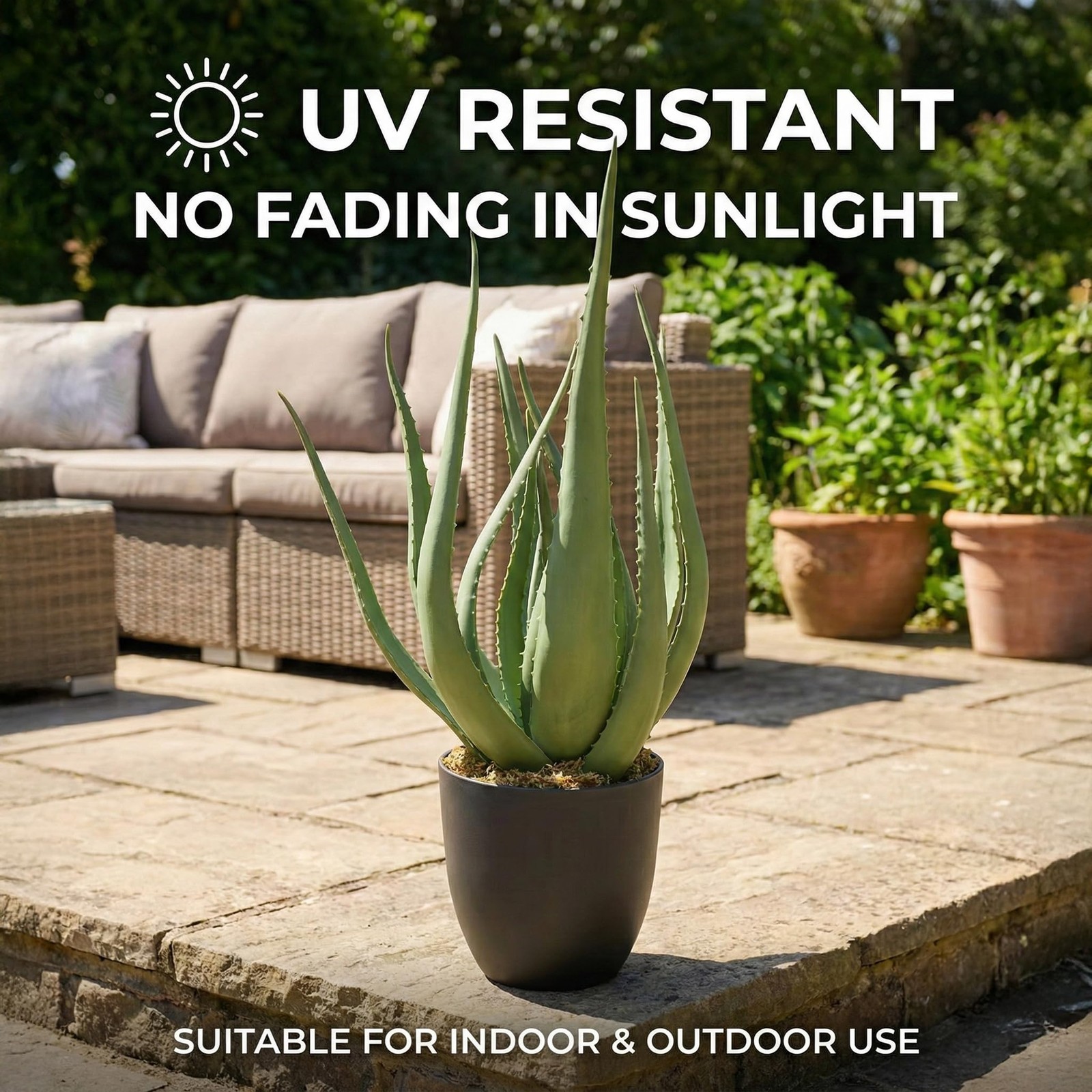 Volcuna 26 Inch Large Potted Artificial Aloe Vera Plant