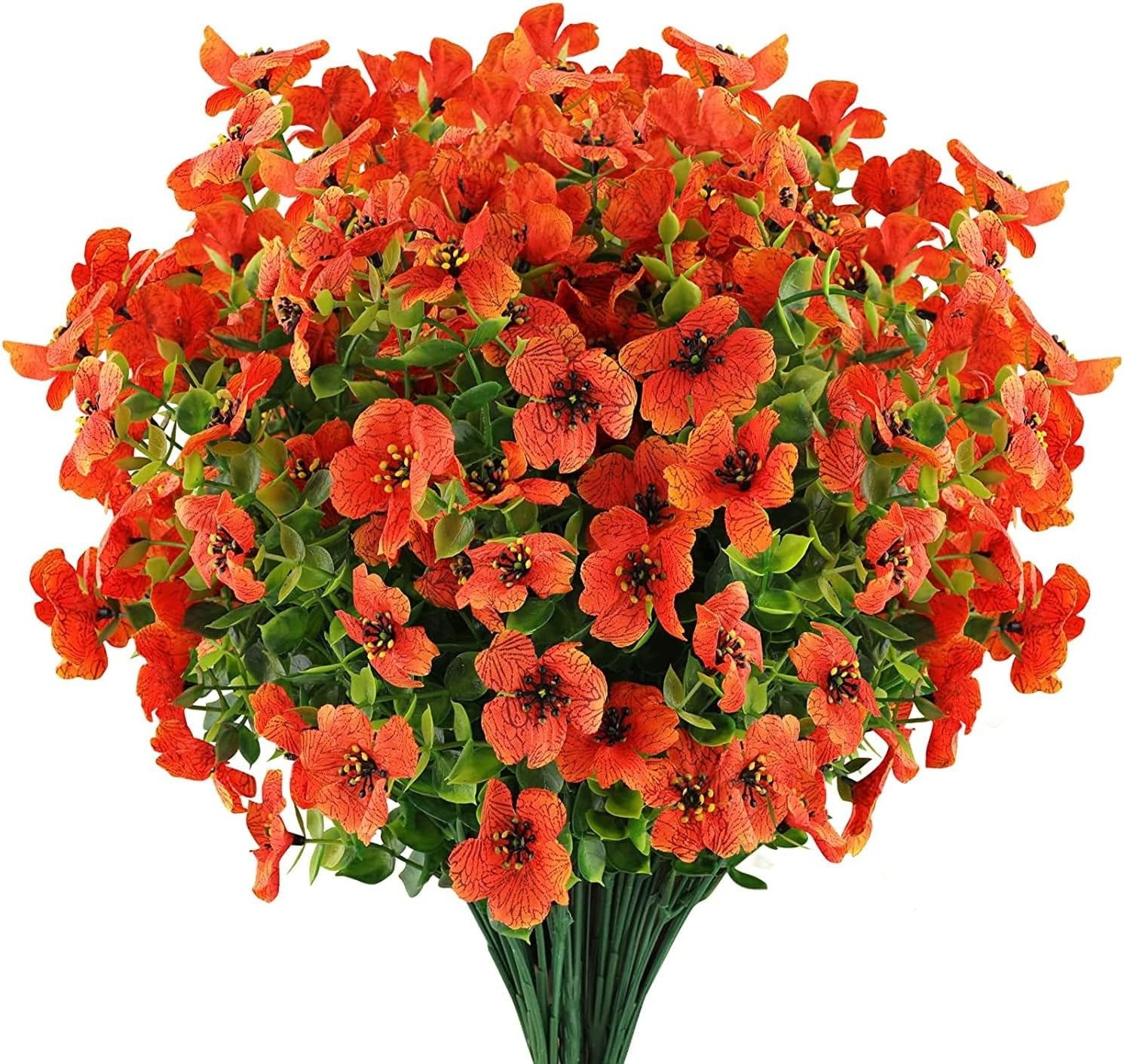6Bundles Artificial Violet Eucalyptus UV Resistant Faux Flower Garden Home Decor